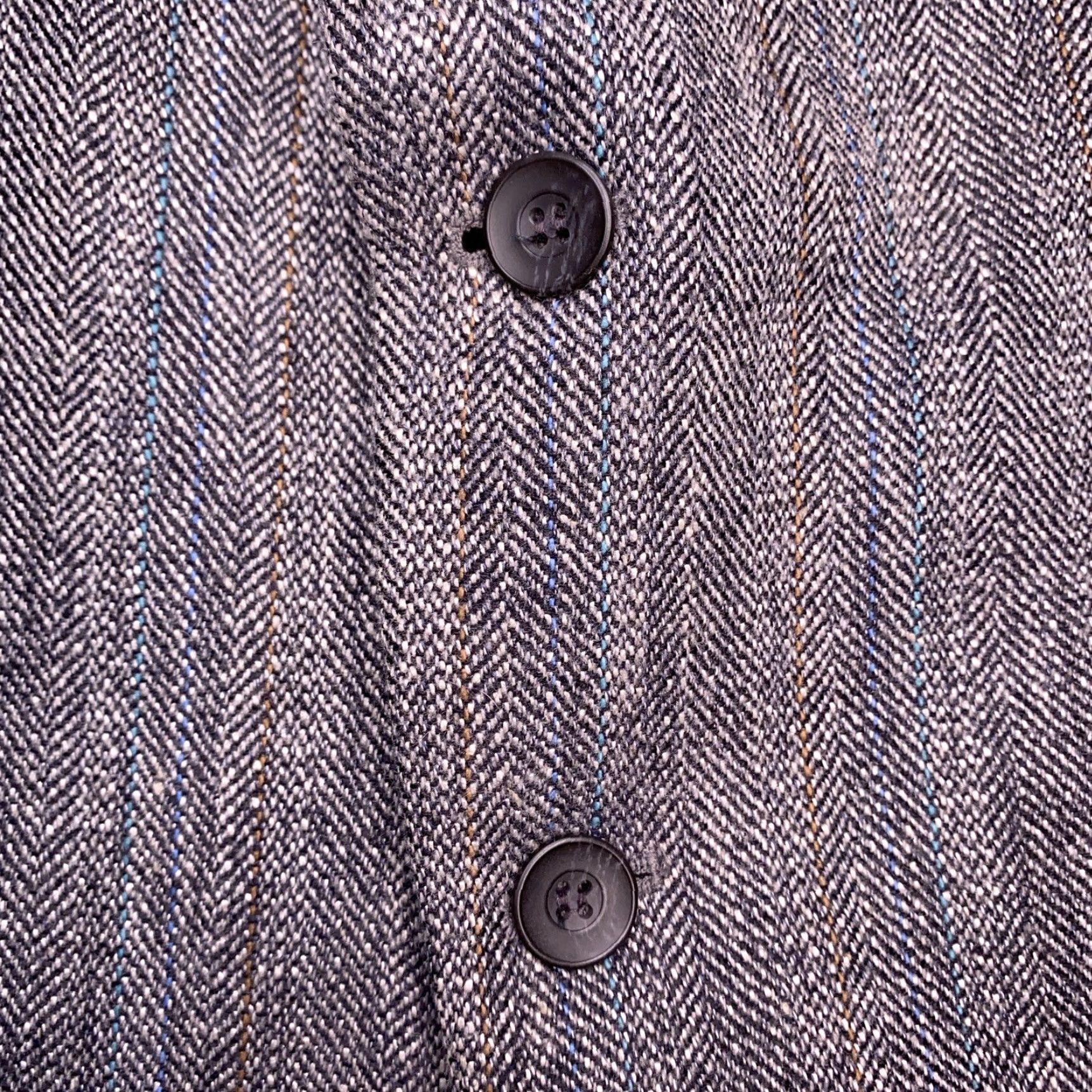 Haggar VINTAGE Haggar Imperial Sport Coat Gray Wool Tweed Herringbone USA 48R Blazer Regular Notch Single-Breasted Two-Button Front Jacket Size 48R - 6 Thumbnail