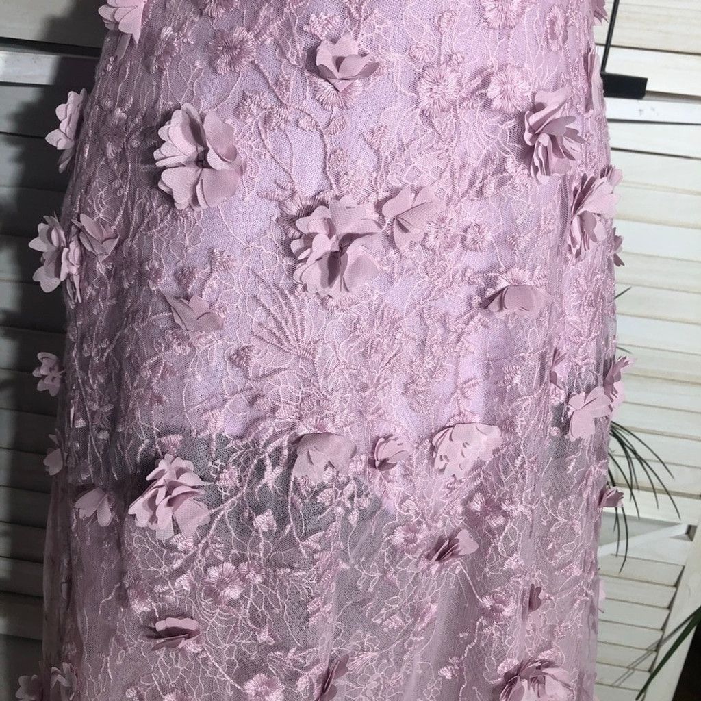 Bcbgmaxazria BCBG Max Azria Corset Gown 3D Floral Lace Sheer Pink Lilac 6 Size M / US 6-8 / IT 42-44 - 10 Thumbnail