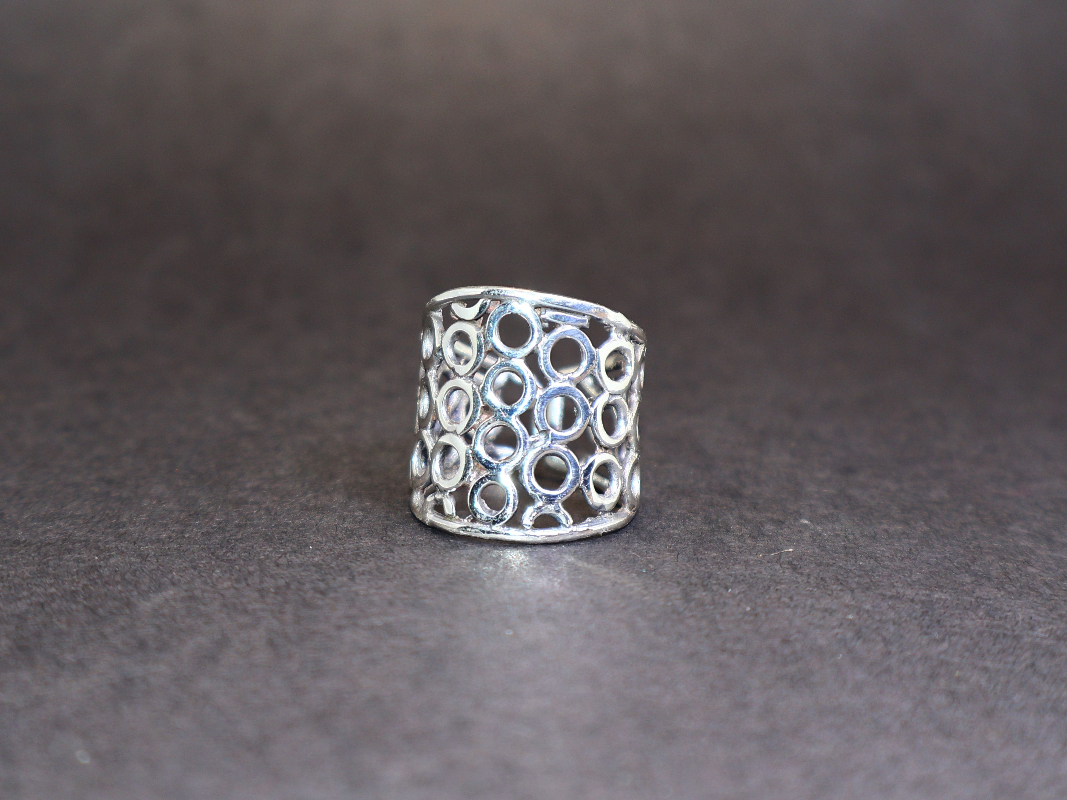 Handmade Wide Band Ring, Eternity Circle Ring, 925 Silver Ring, Size ONE SIZE - 6 Thumbnail