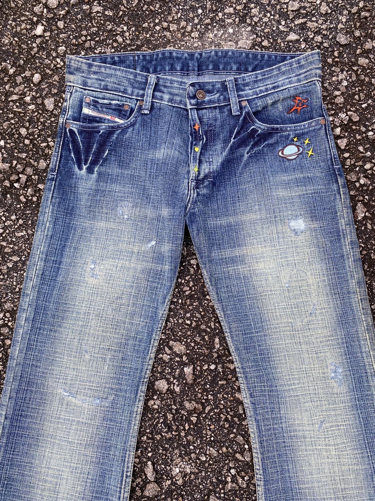 Diesel × Japanese Brand × Tornado Mart 1990s - Vintage Diesel Astronomy Design Flare Denim Size US 32 / EU 48 - 4 Thumbnail
