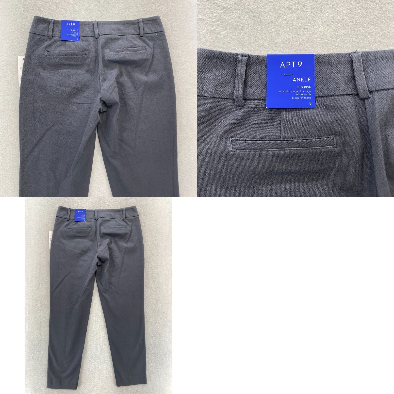 Apt. 9 Apt. 9 Torie Ankle Pants Women's 8 Gray Stretch Mid Rise Straight Casual Comfort Pants Size 30" / US 8 / IT 44 - 9 Thumbnail