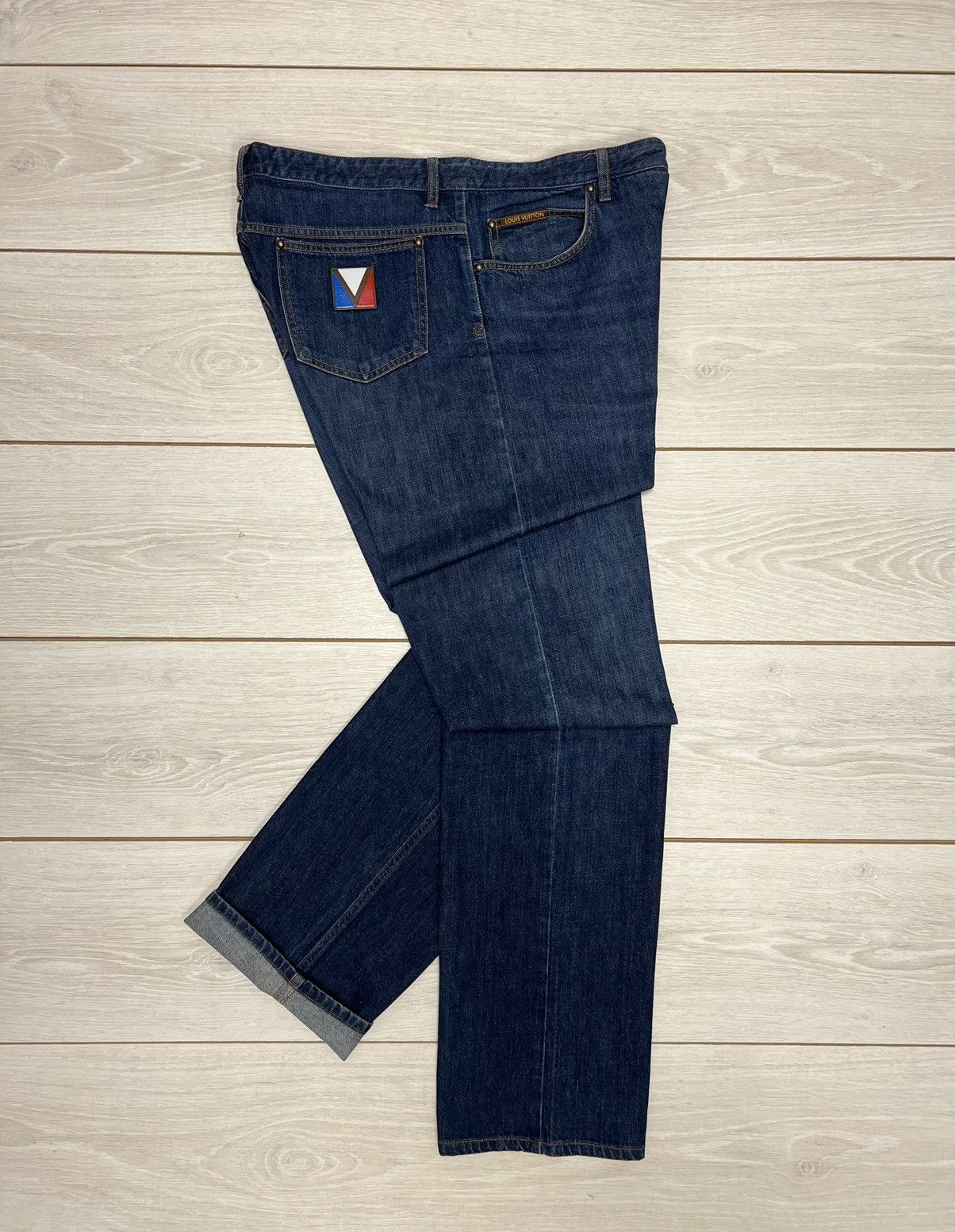 Helbers LOUIS VUITTON Pants Denim LV Embroidered leather Logo Size US 32 / EU 48 - 1 Thumbnail