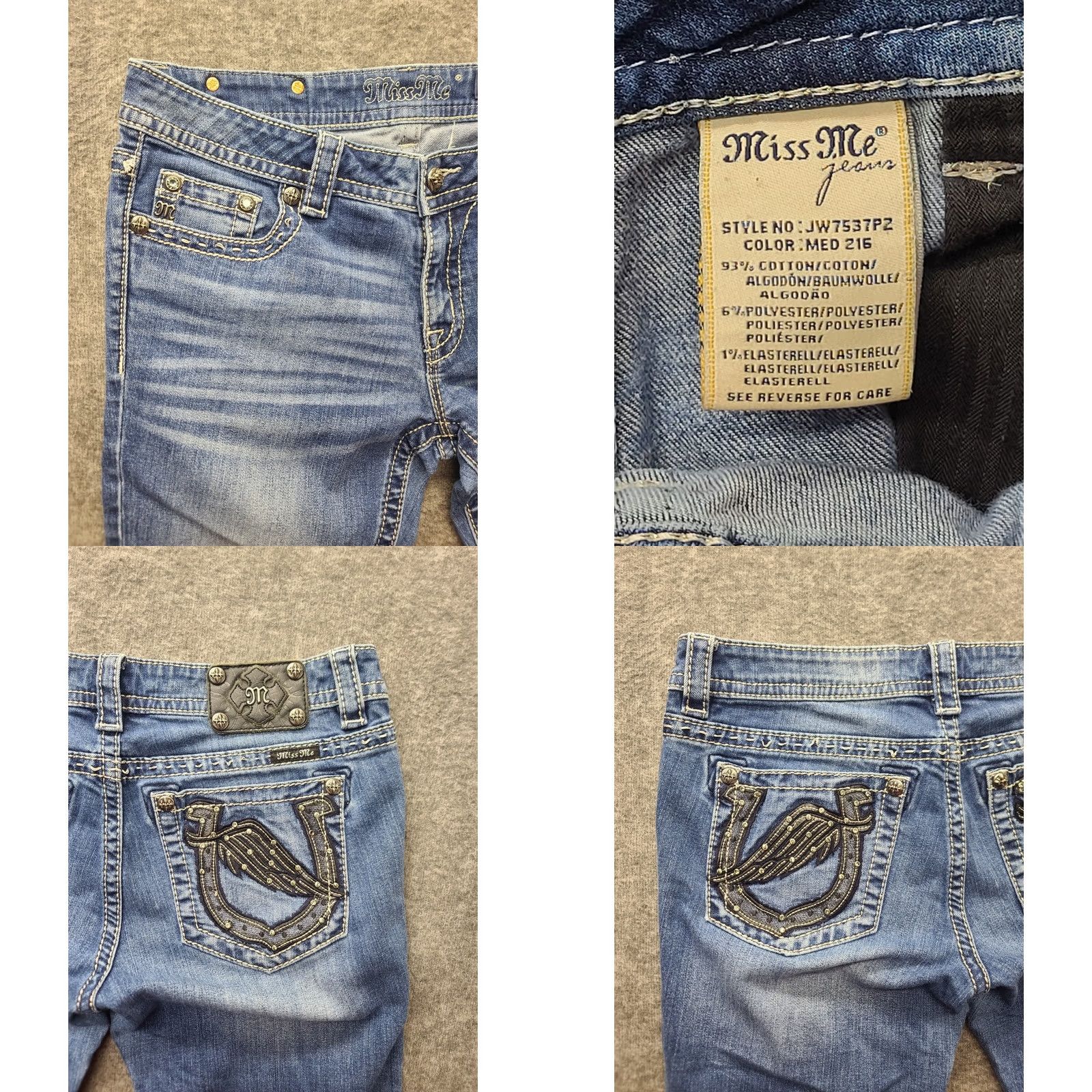 Miss Me Miss Me Capris Womens 31x21 Regular Fit Mid Rise Distressed Stretch Angel Wings Denim Capri Jeans Blue 5-Pocket Womens Shoes? Size ONE SIZE - 8 Thumbnail