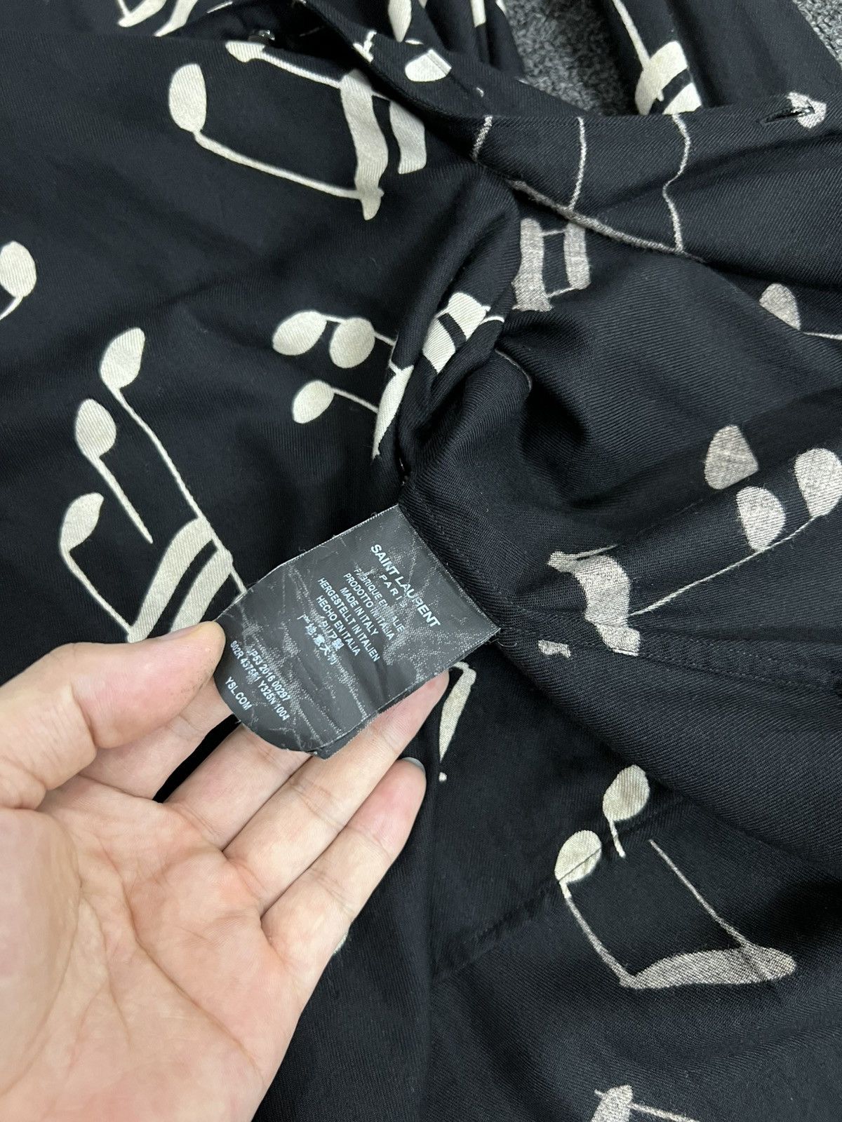 Hedi Slimane Saint Laurent Music Note Shirt Fw15 Size US M / EU 48-50 / 2 - 4 Thumbnail