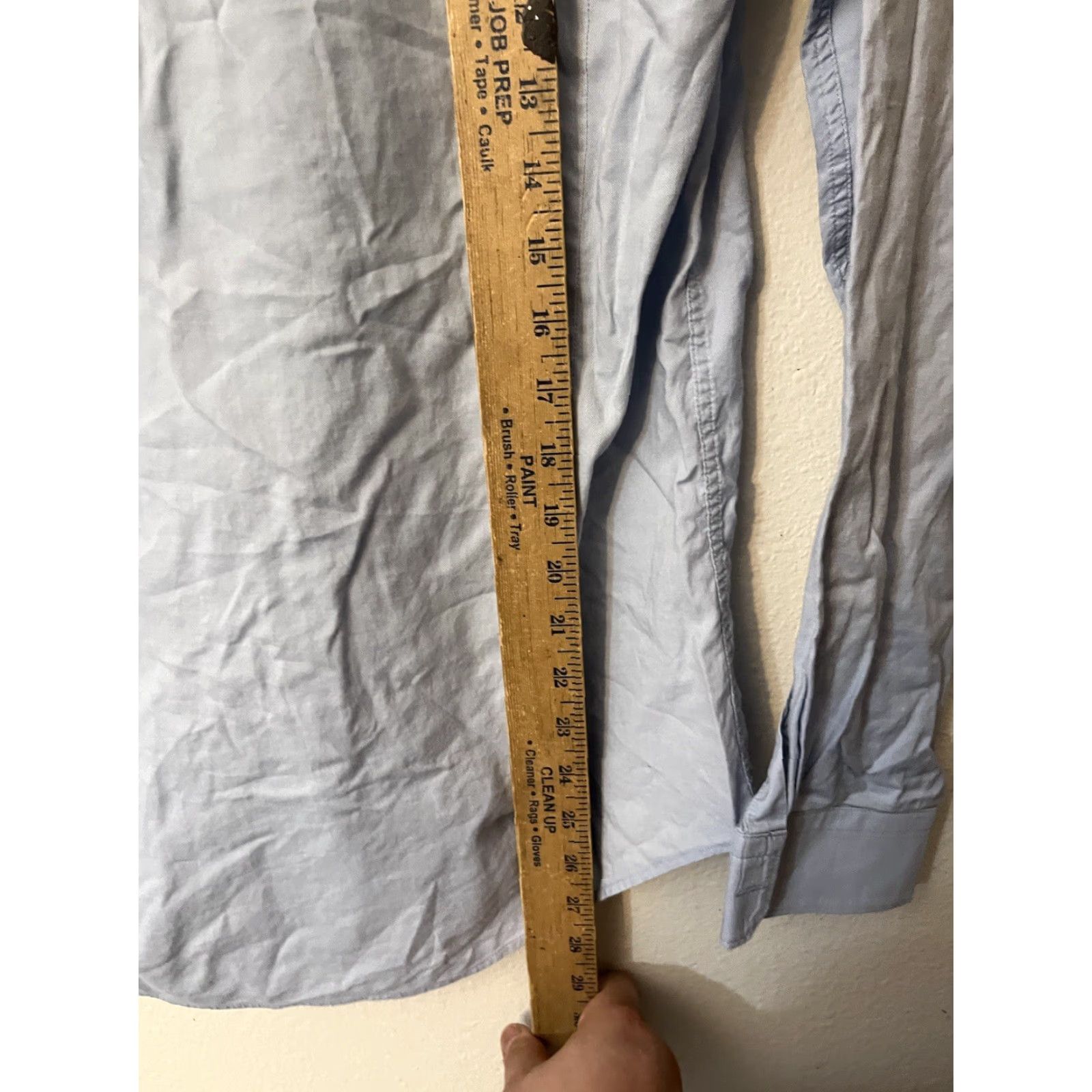 Express Express 1MX Extra Slim Fit Solid Dress Shirt Adult Small Blue Business Casual Mens Size 36R - 4 Thumbnail