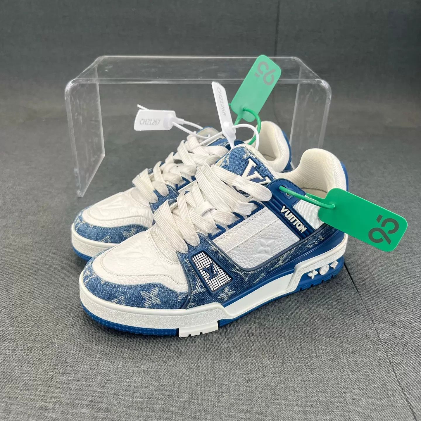 Louis Vuitton LV Trainer White & Blue Denim Size 36 New Size US 5.5 / IT 35.5 - 1 Thumbnail