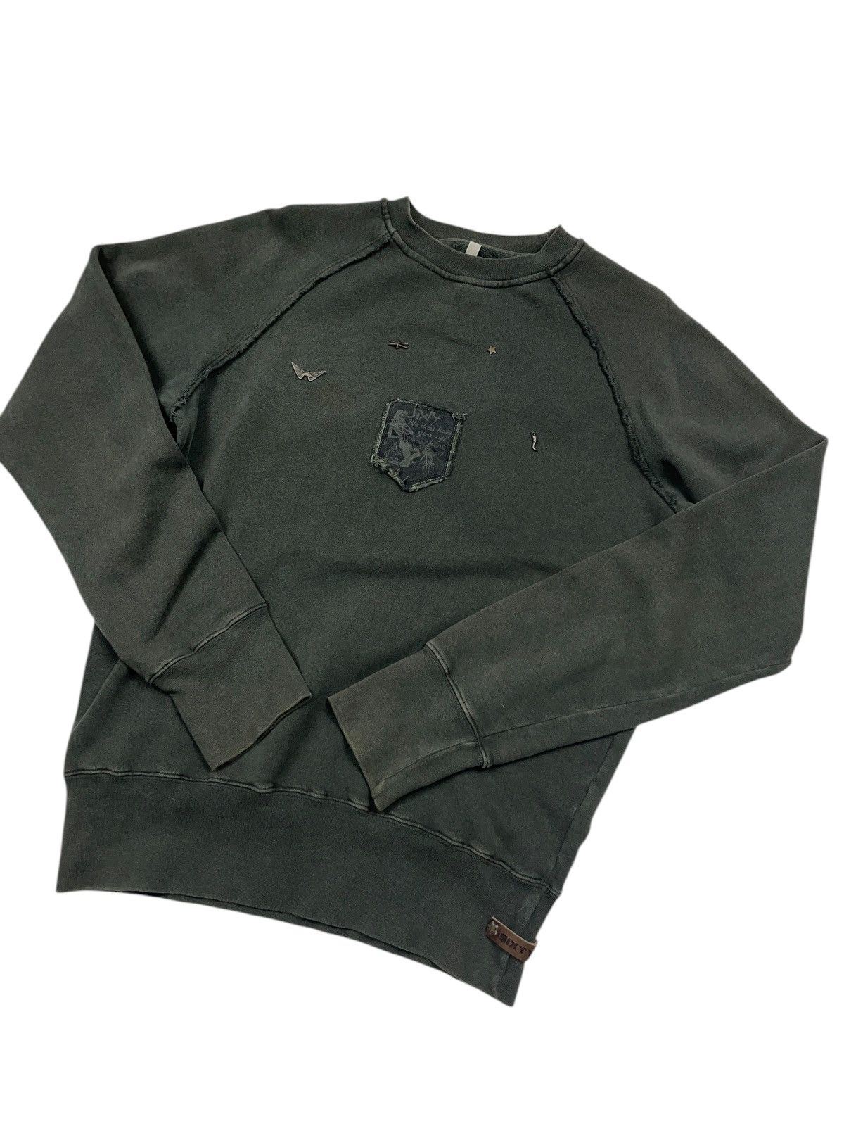 Japanese Brand × Vintage Vintage 90s Miss Sixty Khaki Military Style Sweatshirt Size US M / EU 48-50 / 2 - 10 Thumbnail