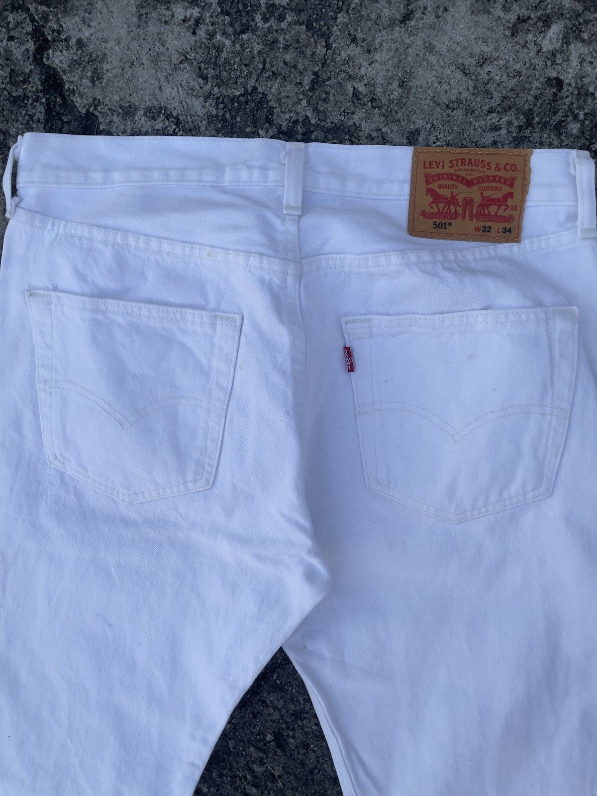 Levi's Vintage Levi's 501 Off White 32x34 Made In Mexico Size US 33 - 6 Thumbnail