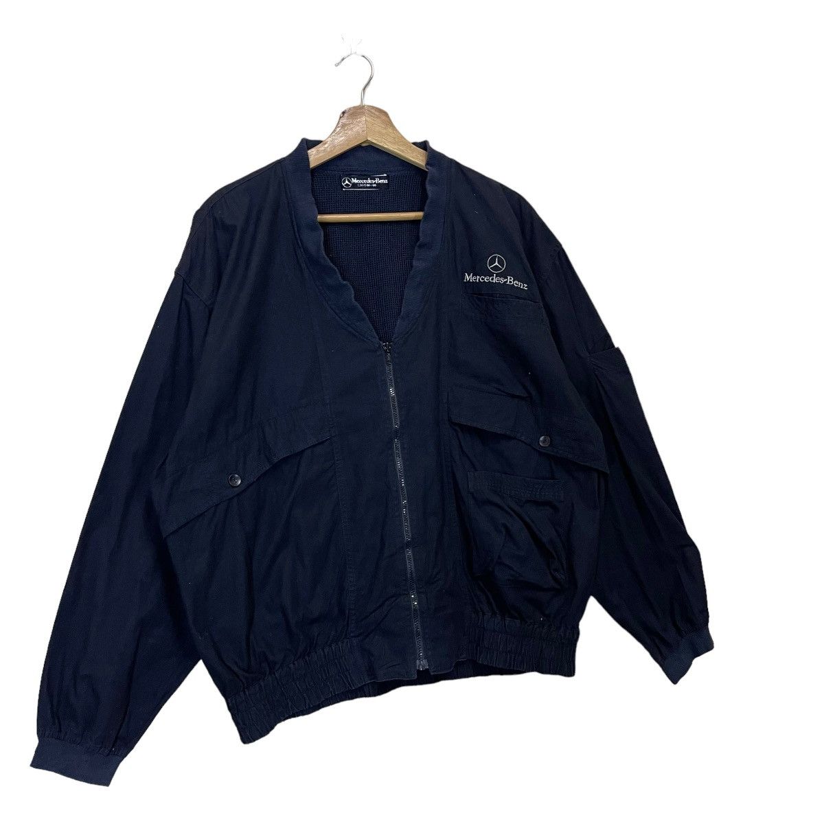 Japanese Brand 90s Mercedes Benz Zipper Bomber Jacket Size US L / EU 52-54 / 3 - 2 Thumbnail