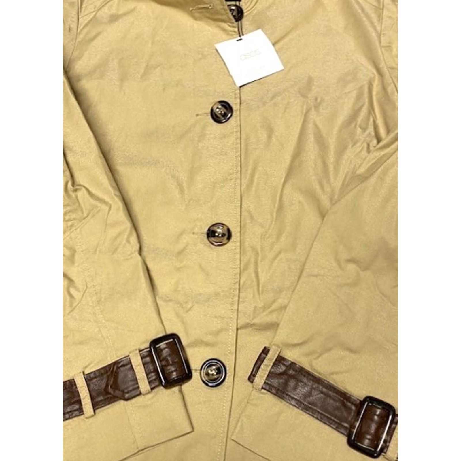 Asos ASOS Maternity Trench Coat Women's Tan Size 12 Coats & Outerwear Long Sleeve Button Front Lightweight Faux Leather Detailing Regular Fit Size XL / US 12-14 / IT 48-50 - 3 Thumbnail