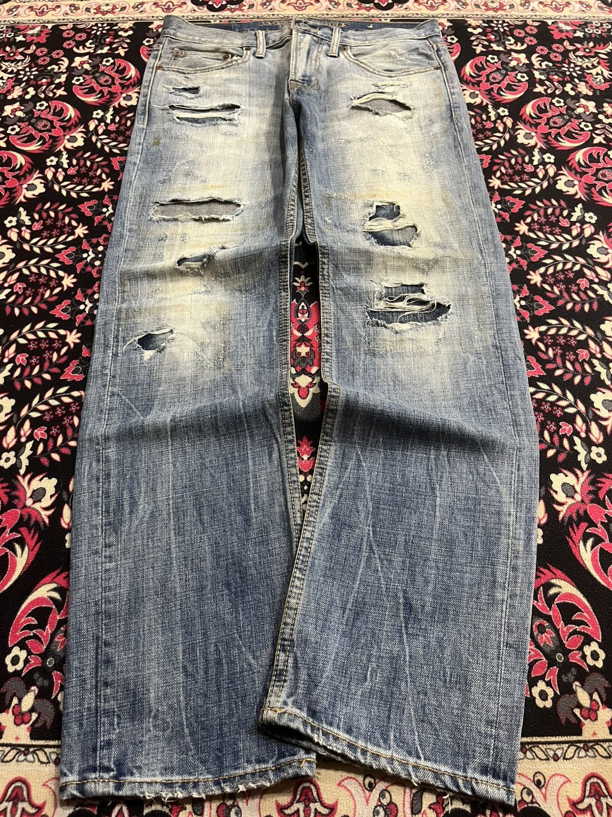 American Eagle Outfitters ⚡️Distressed⚡️American Eagle Outfitters Slim Straight Jeans Size US 30 / EU 46 - 1 Thumbnail