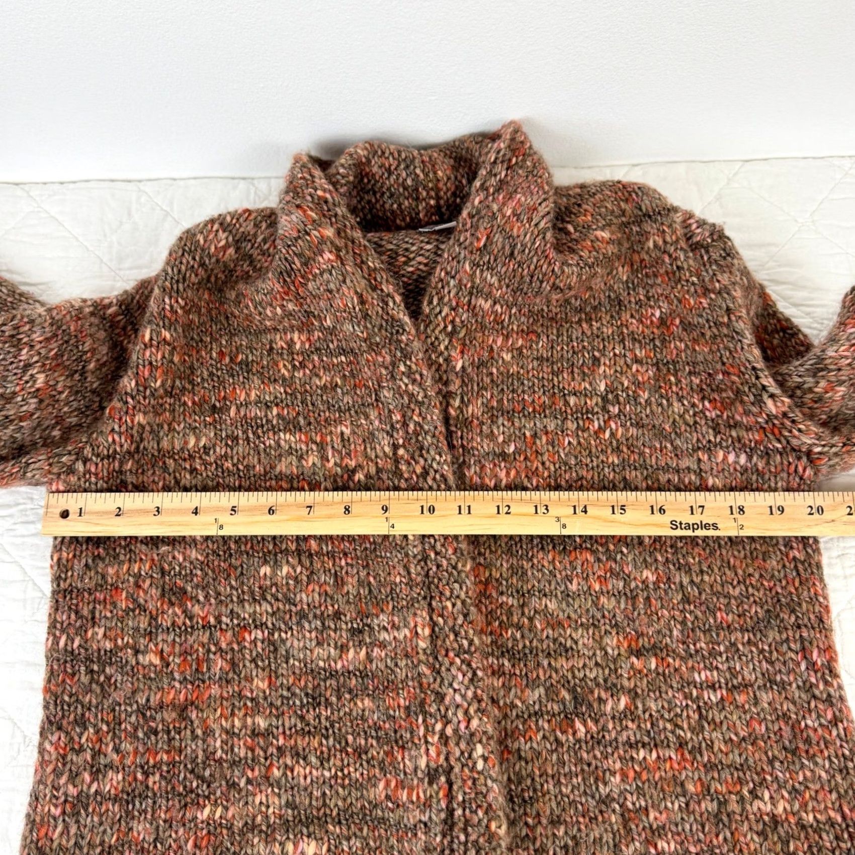 J. Jill J Jill Cardigan Wool Alpaca Knit Sweater Geometric Open Front Collared N/A Size M / US 6-8 / IT 42-44 - 6 Thumbnail