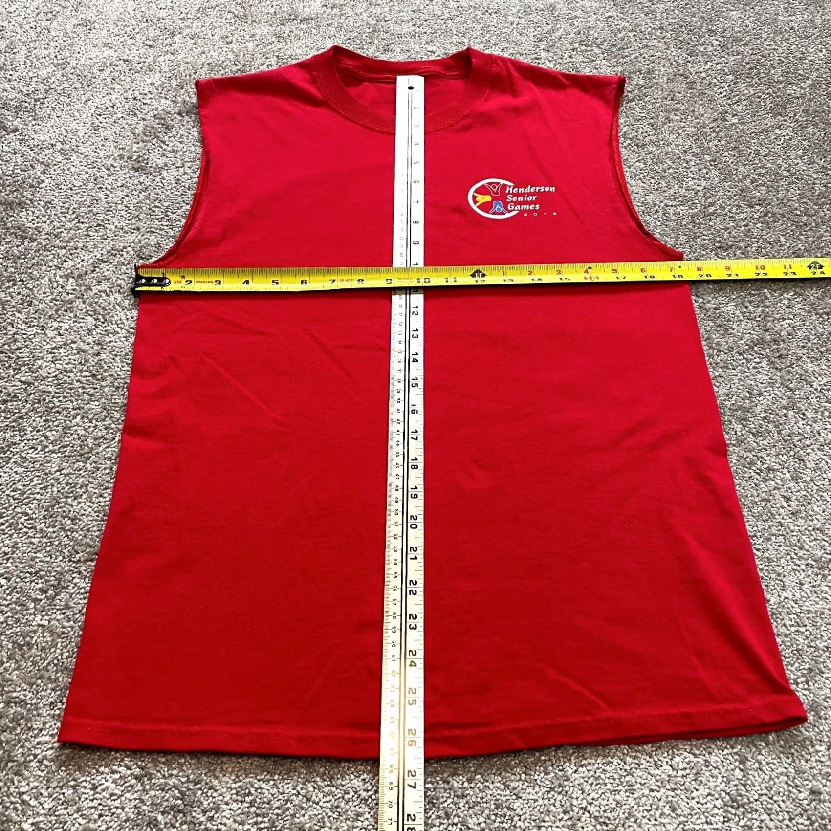 Henderson VINTAGE Unbranded Shirt Adult Small red Cut Off Sleeves Tank Henderson Senior Games Logo Size S / US 4 / IT 40 - 5 Thumbnail