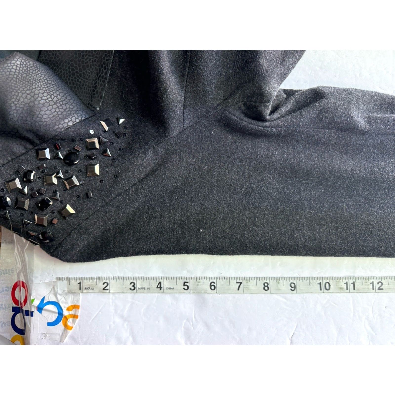 Black Diamond Alberto Makali Black Diamond Stud Evening Jacket Women's 14 Regular Polyester Striped Studded Black 14 Women Jacket Size XL / US 12-14 / IT 48-50 - 5 Thumbnail