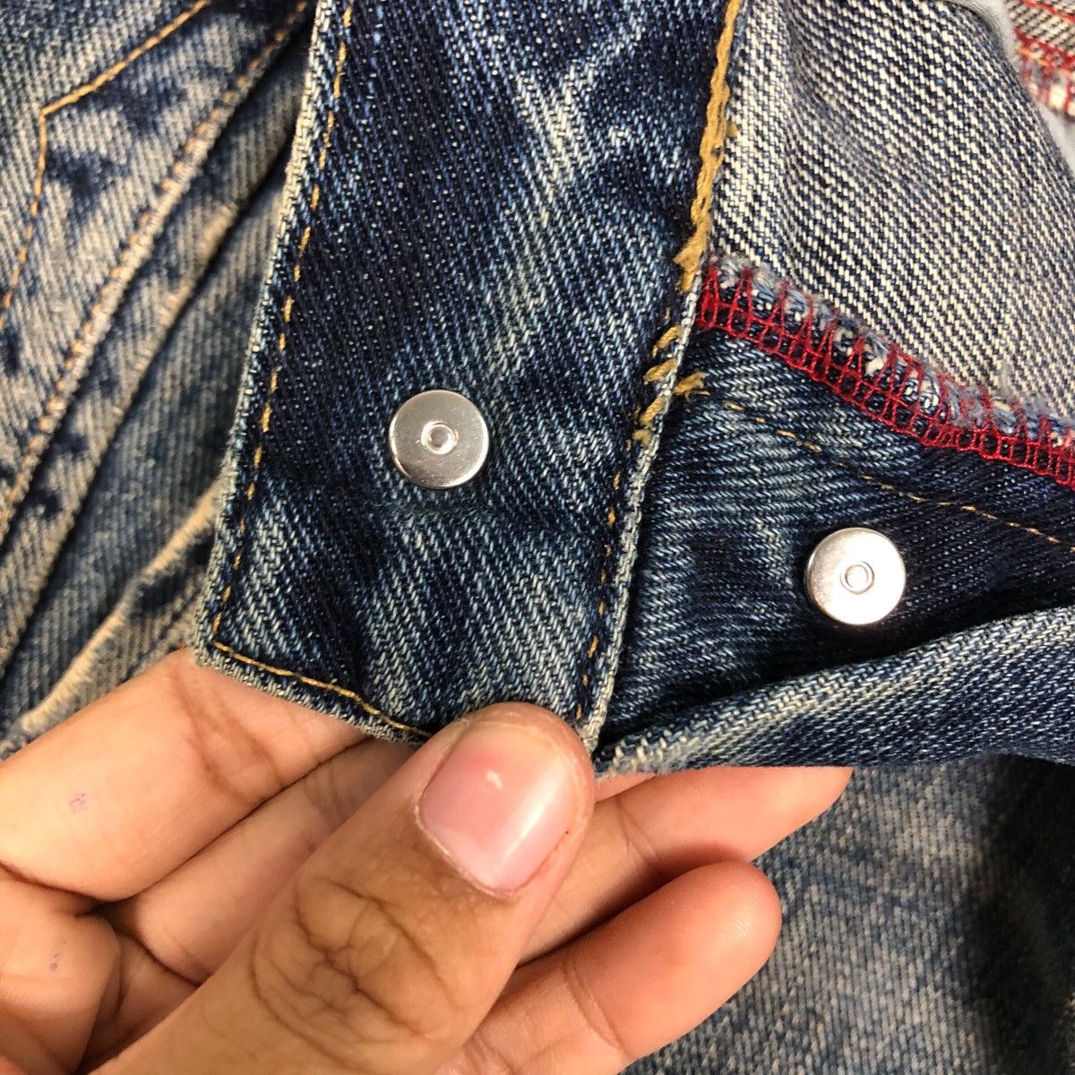Tornado Mart 📌Bow Cut Design Punk Style Patch Work Style Butterfly Denim Size 32" / US 10 / IT 46 - 20 Thumbnail