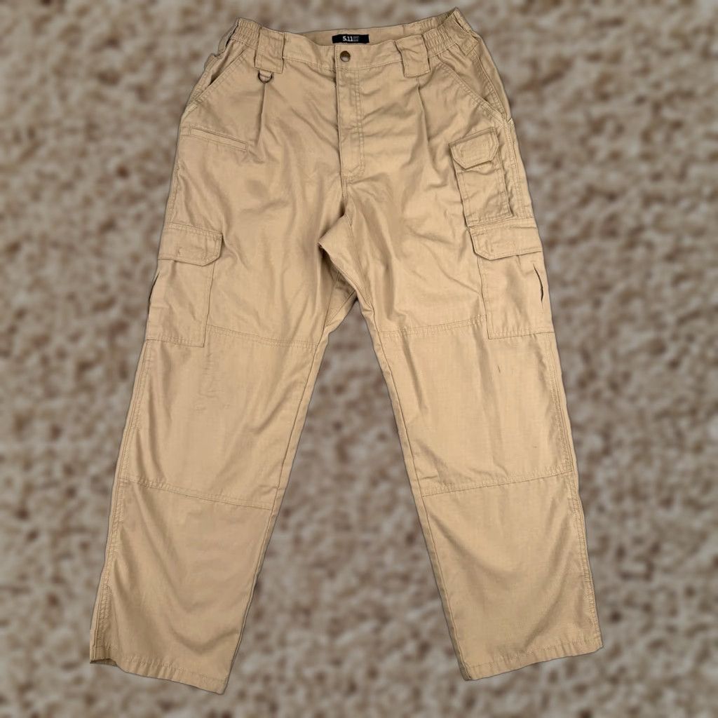 Vintage 5.11 Tactical Pants Men 36 Beige Cargo Double Knee Rip-Stop Fabric LEO EMT 36x30 Size US 36 / EU 52 - 1 Thumbnail