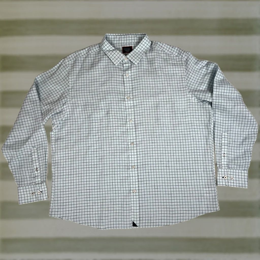 UNTUCKit UNTUCKit Men's Button-Up Shirt Biltmore WR 40463 3XL Linen Light Blue Regular Fit Check Size XXXL Size US XXL / EU 58 / 5 - 1 Thumbnail
