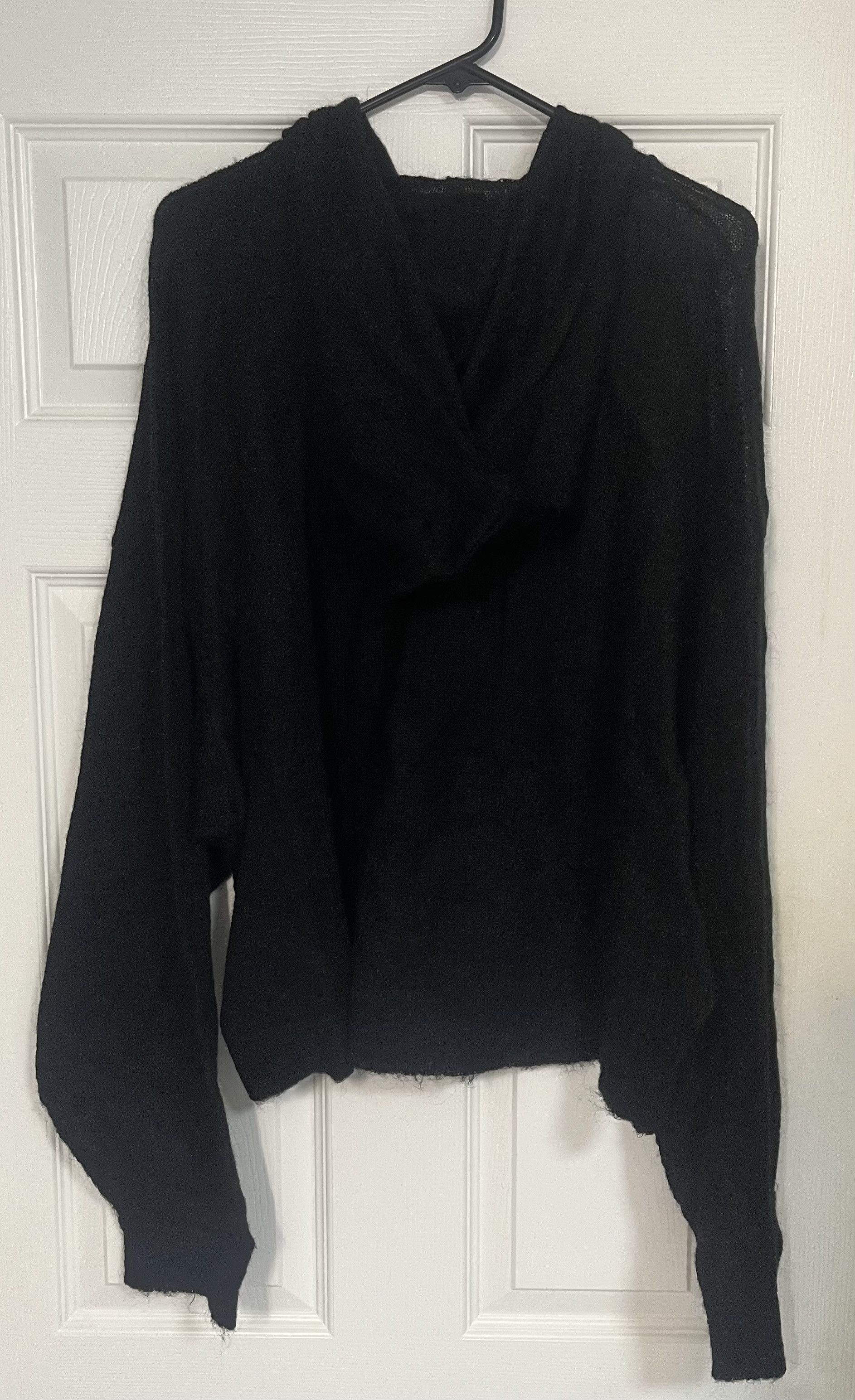 Destroy Lonely Corporate World Phantom Black Mohair Loose Knitted Hoodie Size US L / EU 52-54 / 3 - 2 Thumbnail