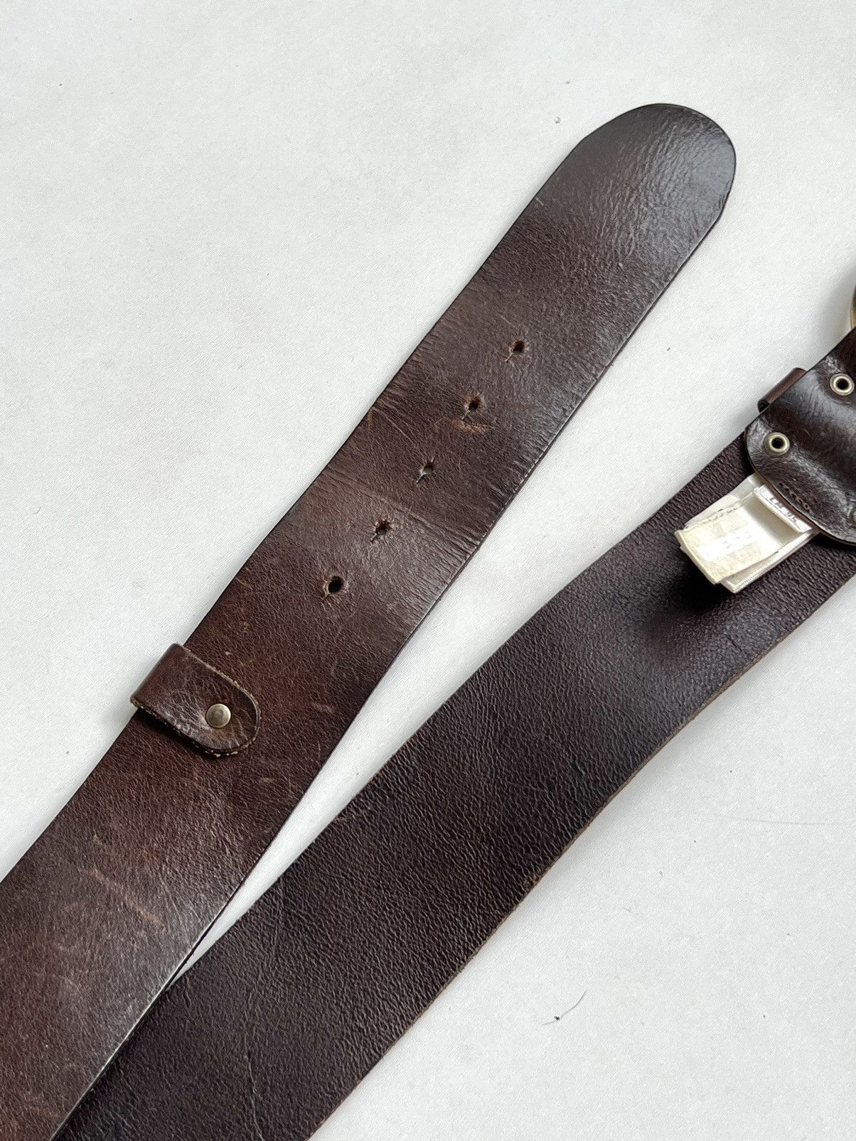 Diesel × Vintage Vintage 90s Diesel Oversized Wide Leather Belt Size ONE SIZE - 8 Thumbnail