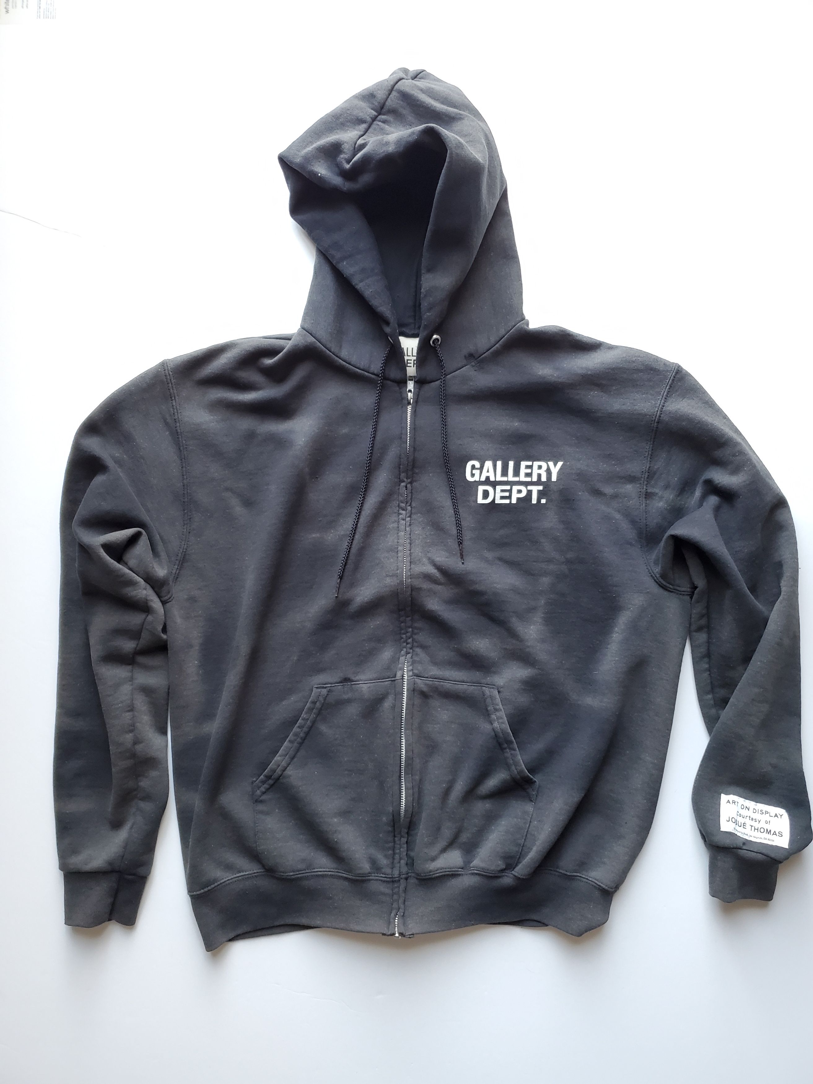 image of Gallery Dept. Vintage English Zip Up Hoodie Black, Men's (Size Small)