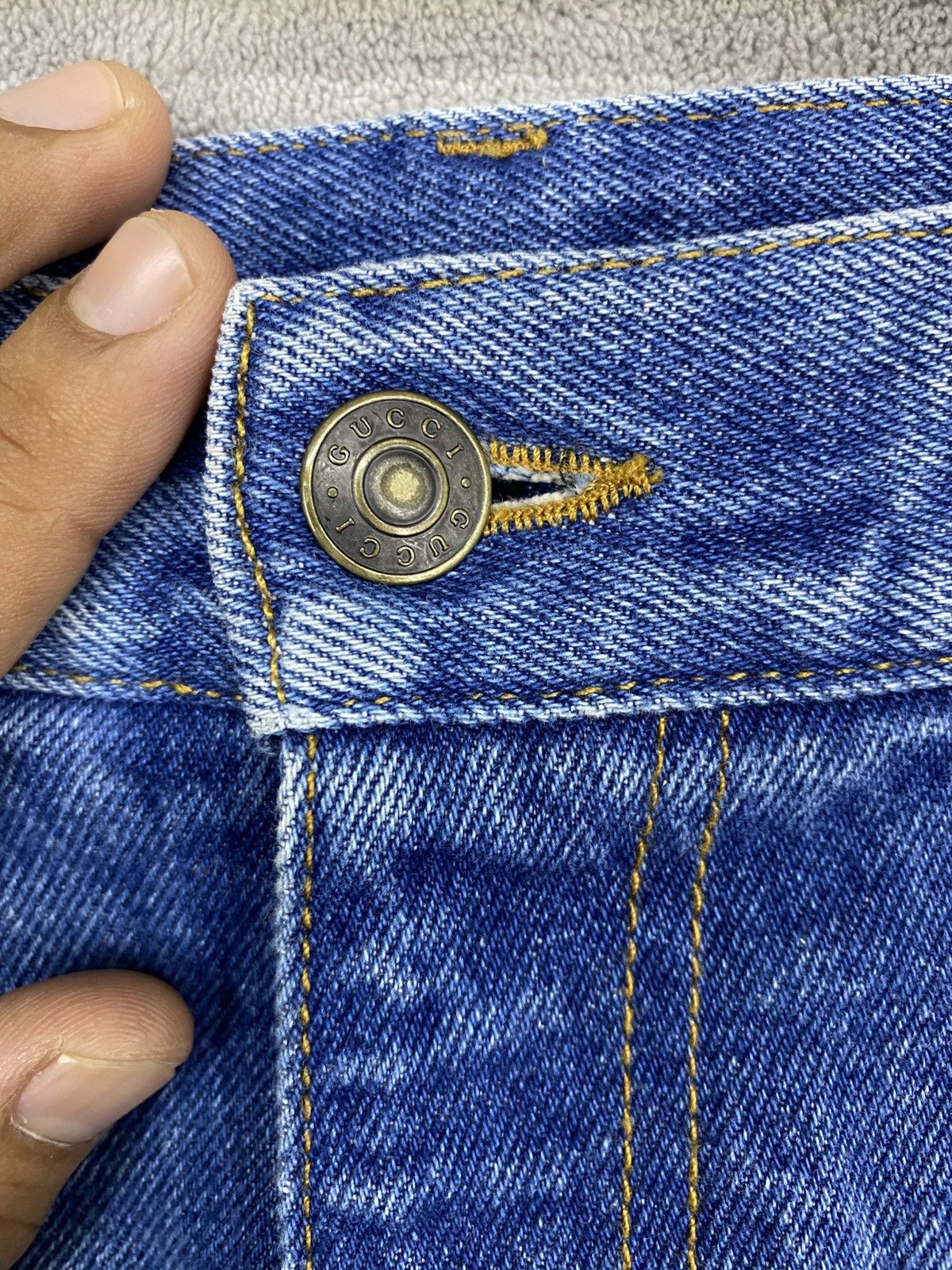 Gucci VINTAGE GUCCI COTTON BLUE JEANS GG WEB PATCH🔥 Size US 32 / EU 48 - 5 Thumbnail