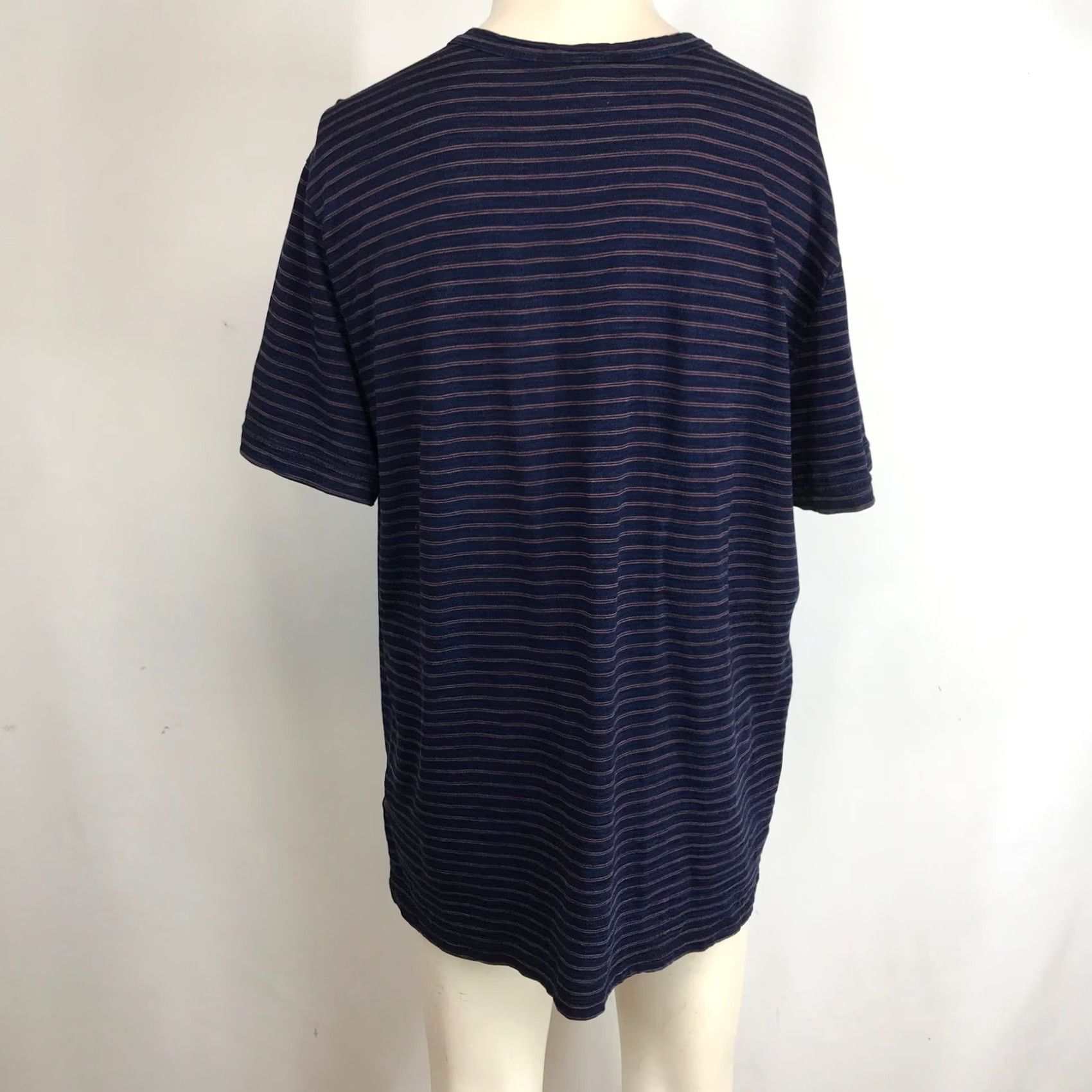 Vintage LIVERPOOL Los Angeles Mens Large Striped Henley Shirt Short Sleeve Navy Red Size US L / EU 52-54 / 3 - 5 Thumbnail