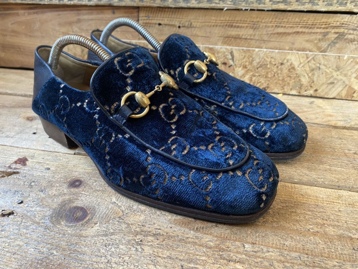 Designer × Gucci Gucci horsebit monogram velvet GG LOGO slip on loafers Uk6 Size US 7 / EU 40 - 13 Thumbnail