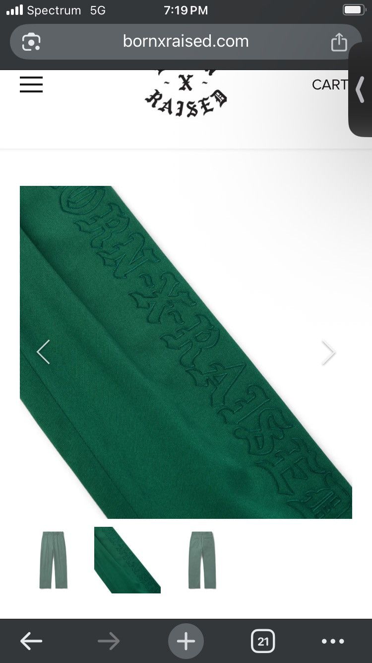 Born X Raised BXR TONAL EMBROIDERED WORK PANTS: EMERALD GREEN Size US 30 / EU 46 - 6 Thumbnail