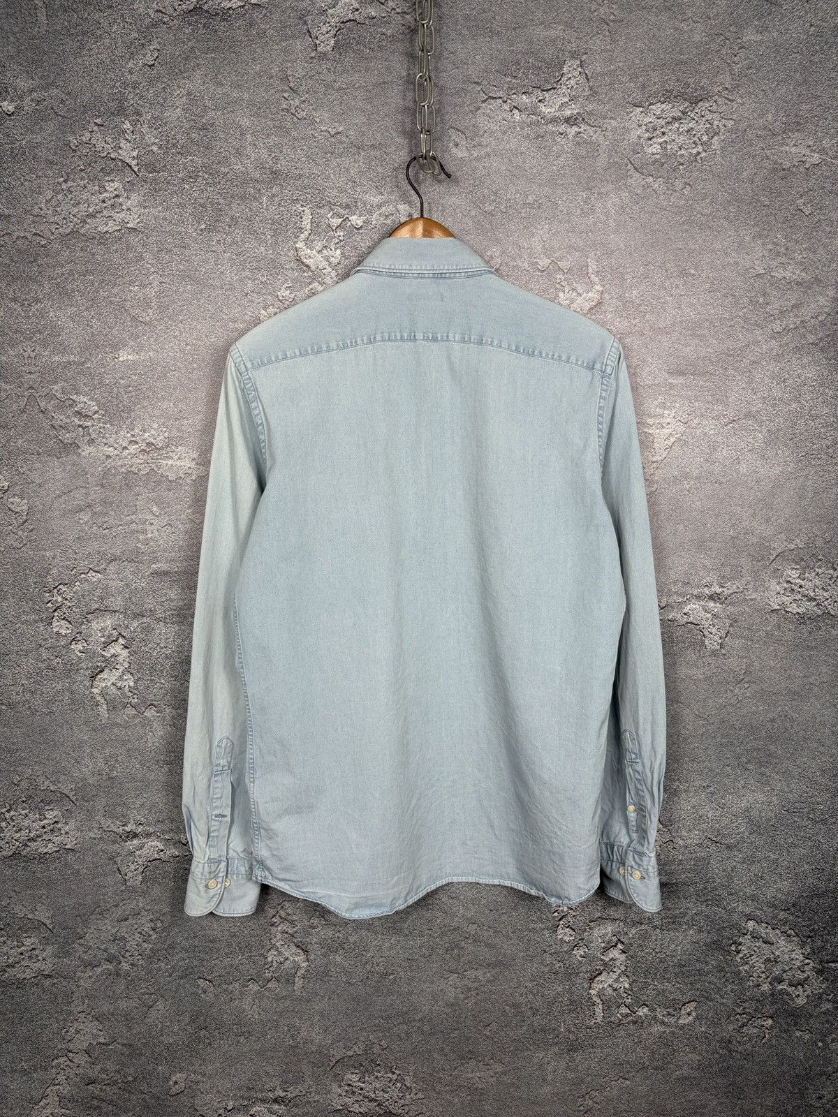 Suitsupply Suittsupply Egyptian Cotton Denim Classic Shirt Size M Size US M / EU 48-50 / 2 - 14 Thumbnail