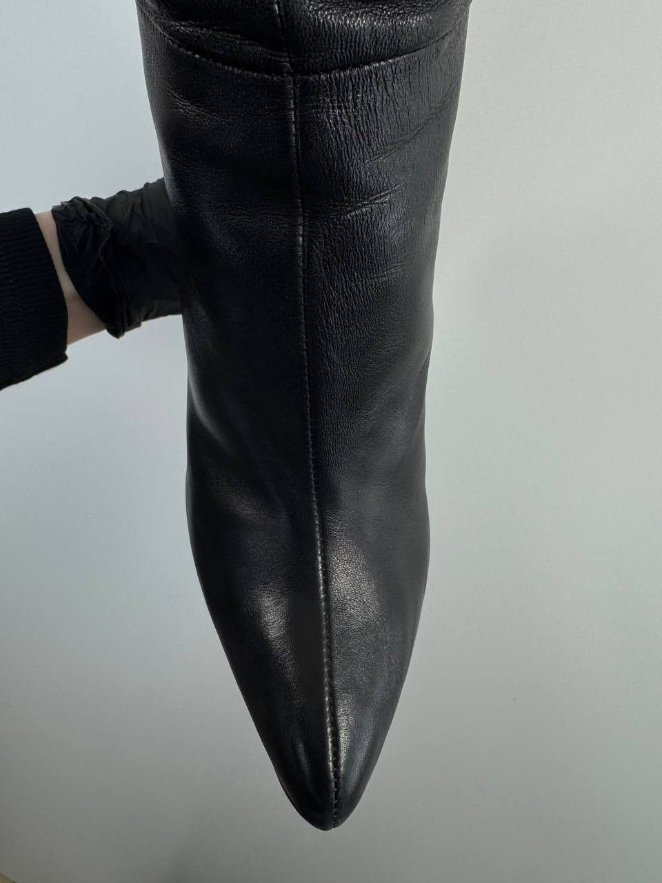 H&M A.R. H&M Black Leather Over Knee Thigh High Boots Gold EU40 Size US 9 / IT 39 - 4 Thumbnail