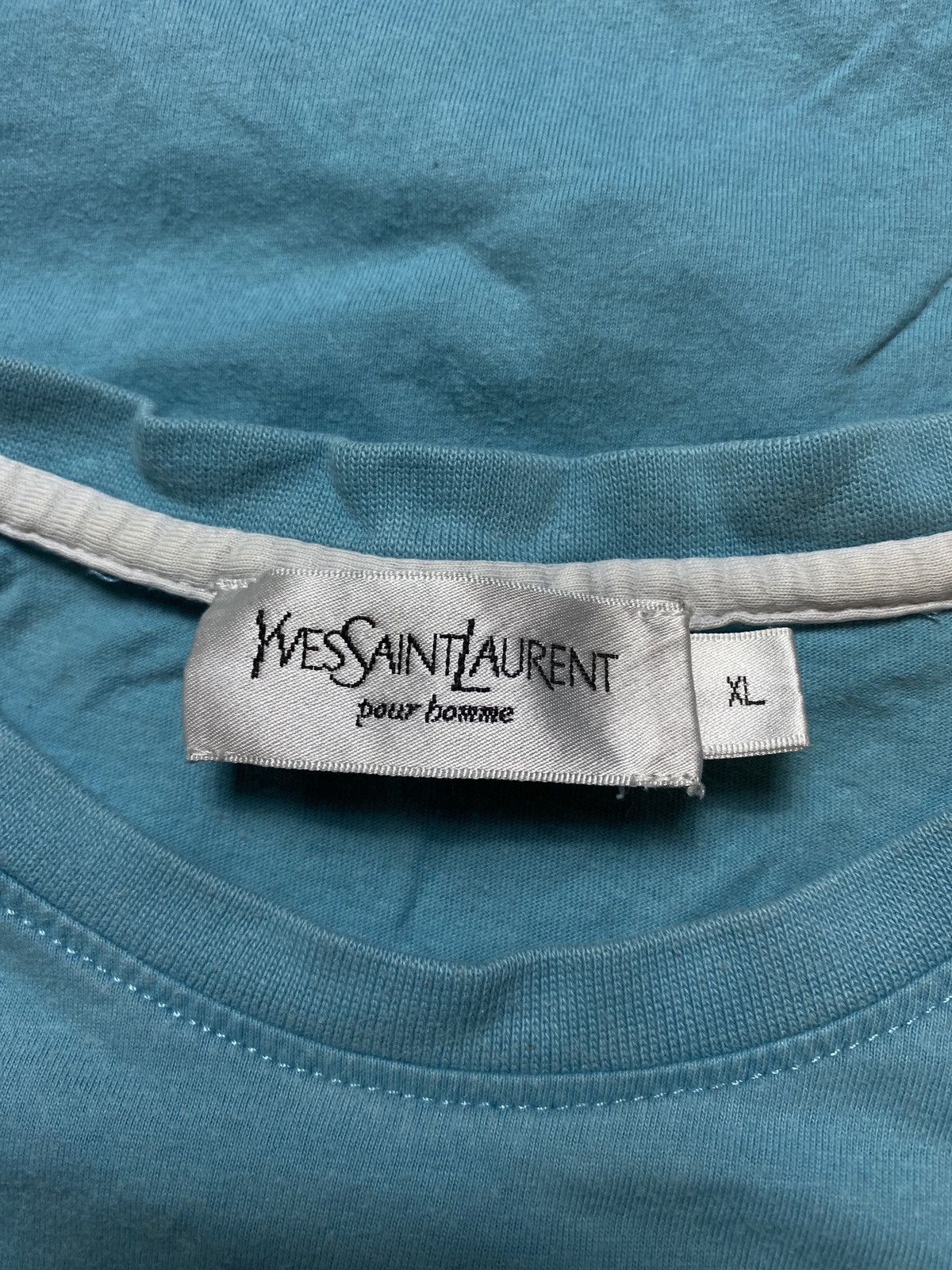 Vintage Yves Saint Laurent ysl blue vintage tshirt big logo Size US M / EU 48-50 / 2 - 3 Thumbnail
