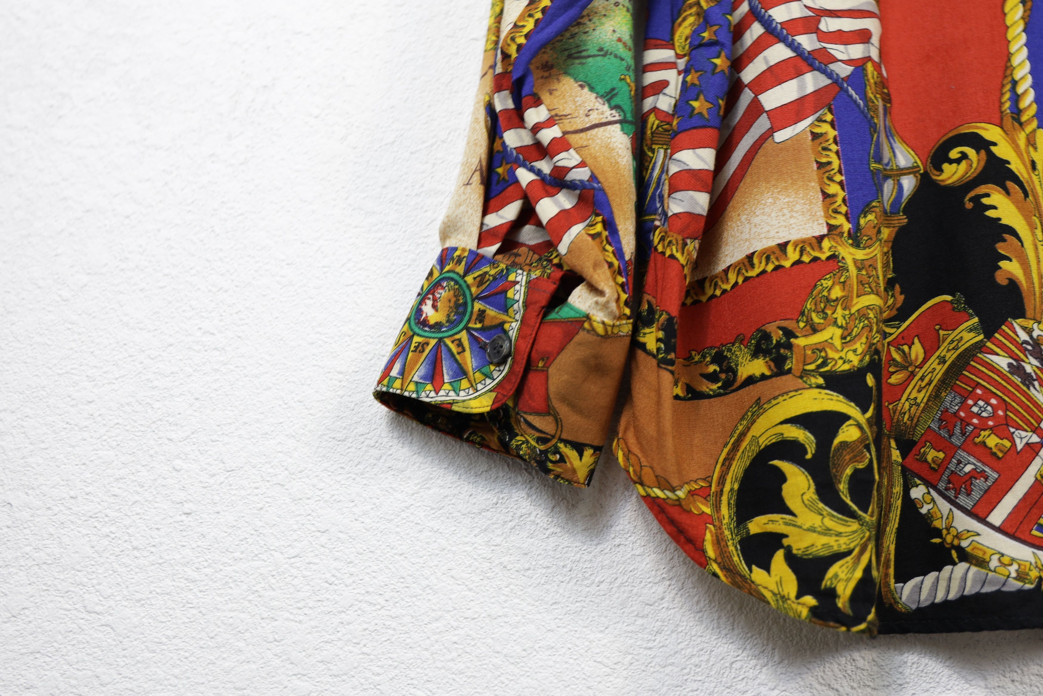 Designer Vintage Britain Baroque Printed Viscose Shirt Size US M / EU 48-50 / 2 - 10 Thumbnail