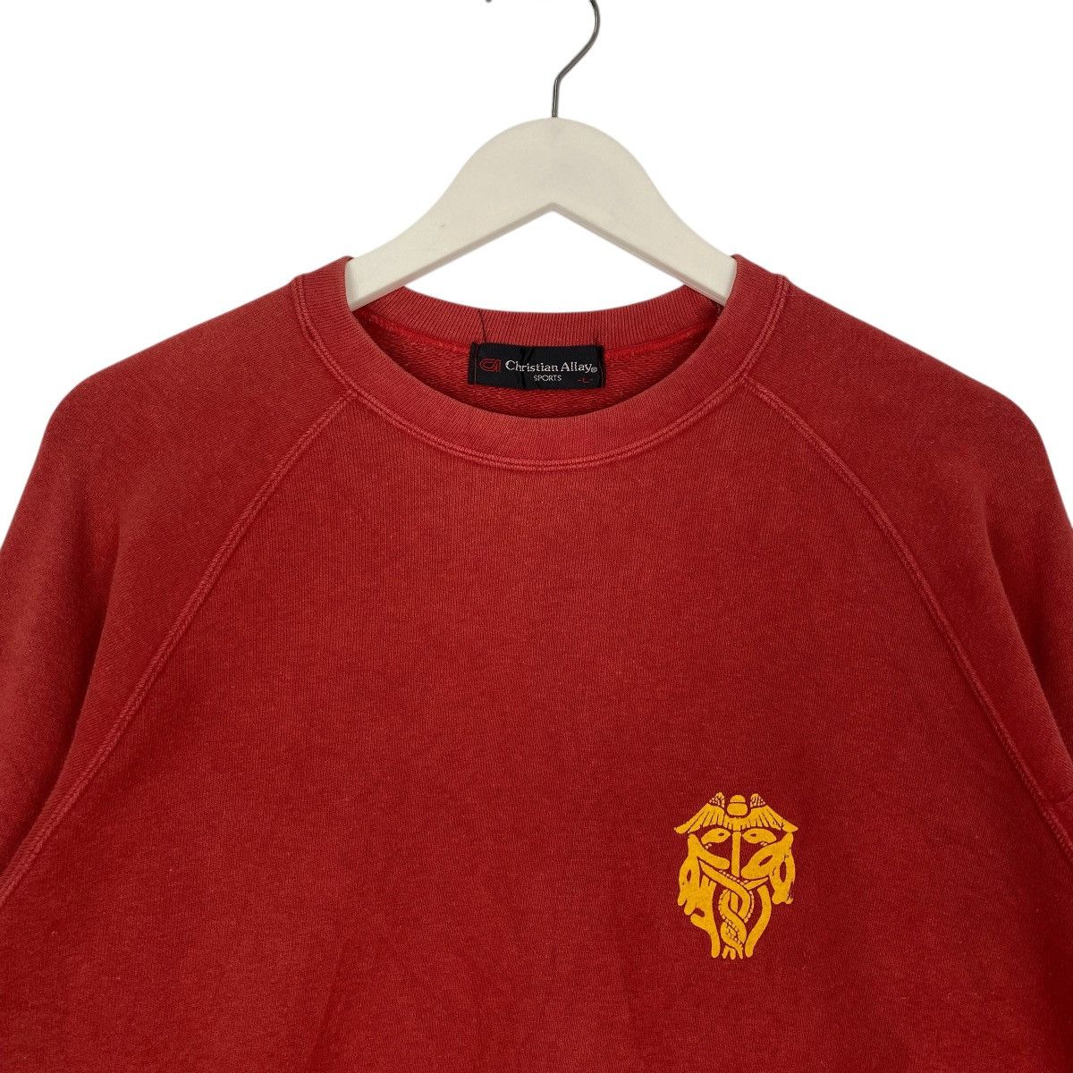 Vintage Vintage 90s Christian Allay Sports Sweatshirt Red Size L Size L / US 10 / IT 46 - 4 Thumbnail