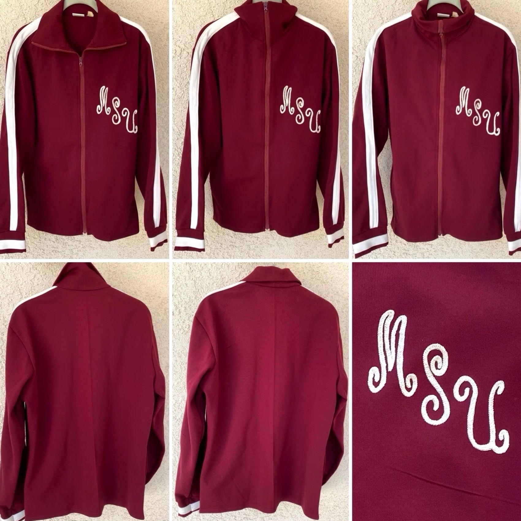 Vintage VINTAGE Broderick MSU Track Jacket USA Red Stripe Zip Full Zip Pockets Mens M 70s 60s Athletic Polyester Nylon Size US M / EU 48-50 / 2 - 2 Thumbnail