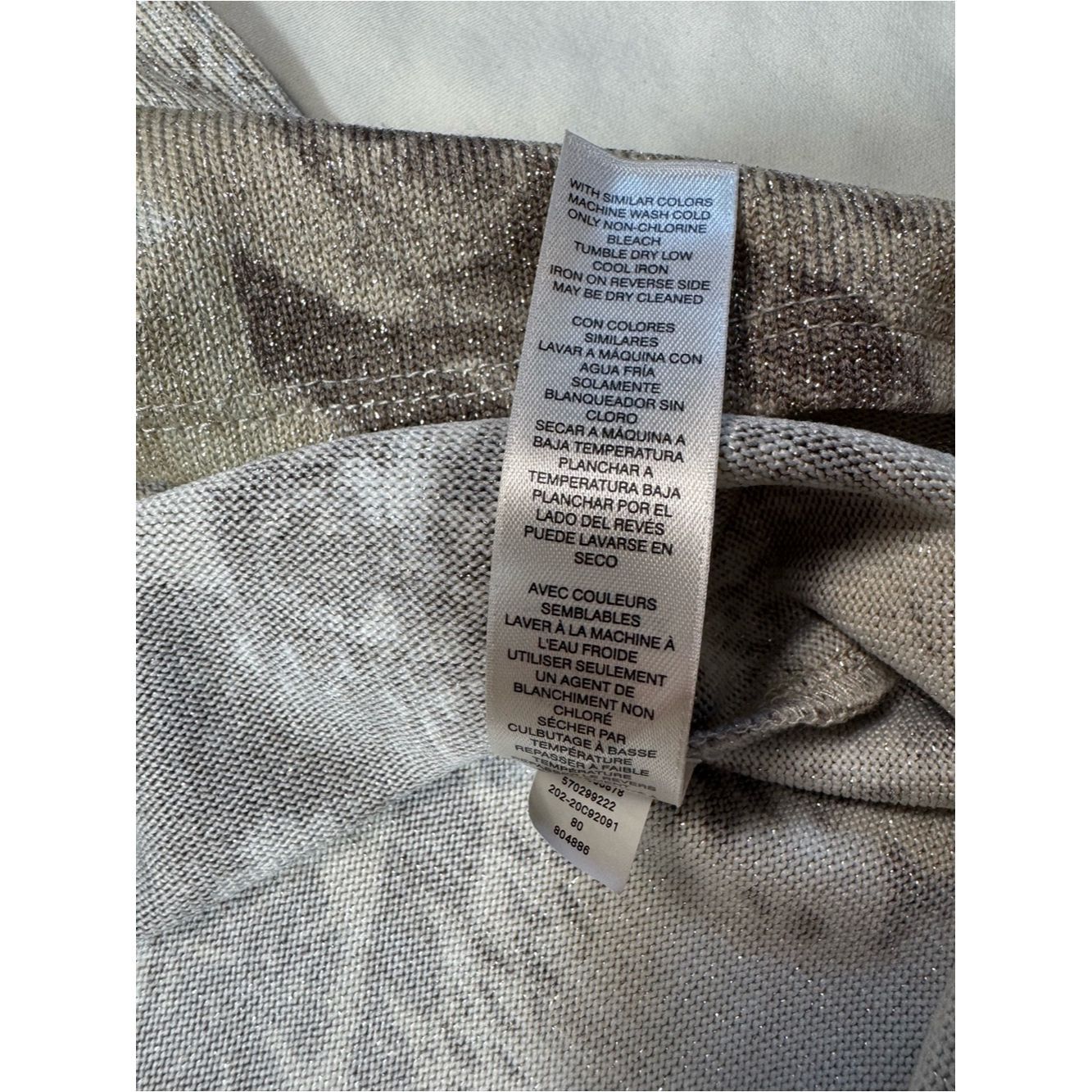 Chicos Chico's Shimmer Taupe V-Neck Knit Tunic Top Size 3 US XL Size XL / US 12-14 / IT 48-50 - 8 Thumbnail