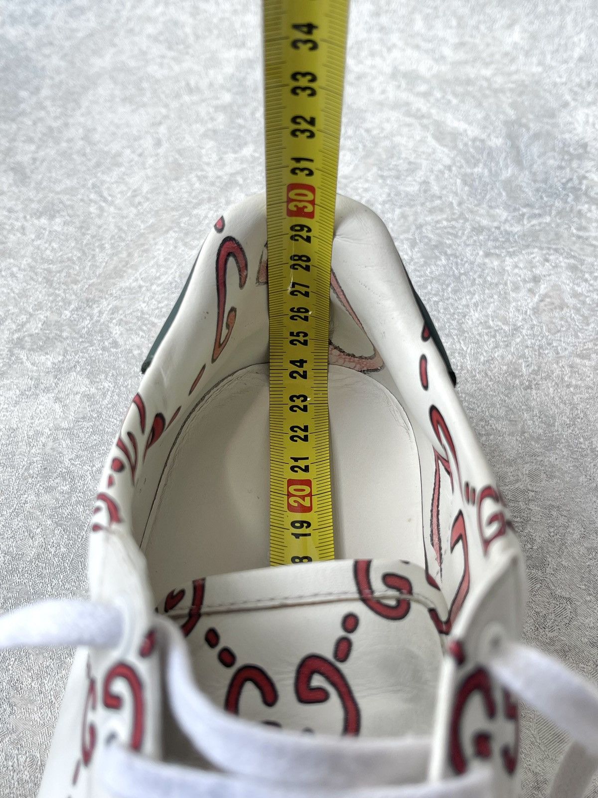 Gucci Gucci Ace Sneaker Ghost Graffiti Print Monogram Trainers Size US 6.5 / IT 36.5 - 16 Thumbnail