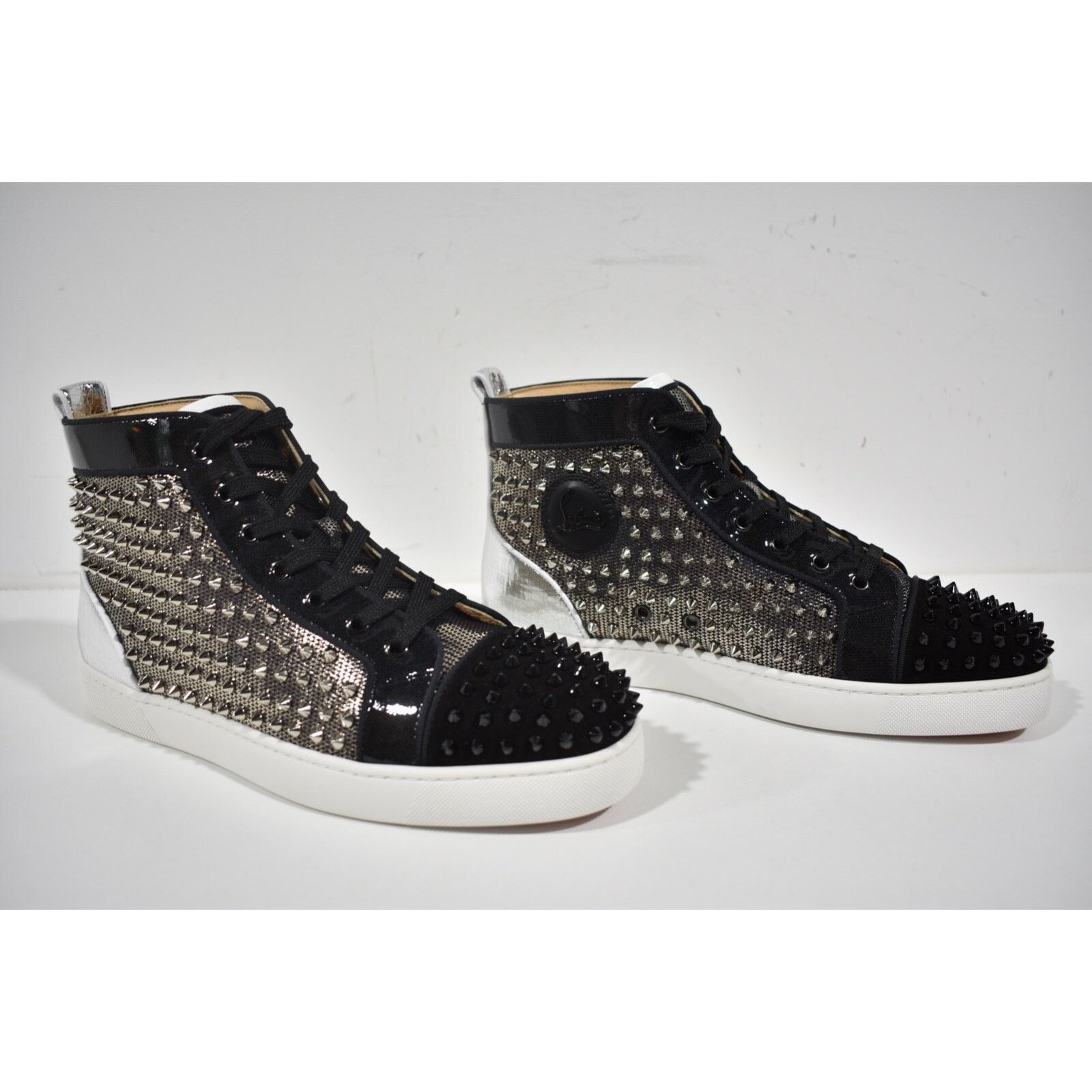 Christian Louboutin Christian Louboutin Mens Spike Black High Top Sneaker 49 16 Size US 13 / EU 46 - 4 Thumbnail
