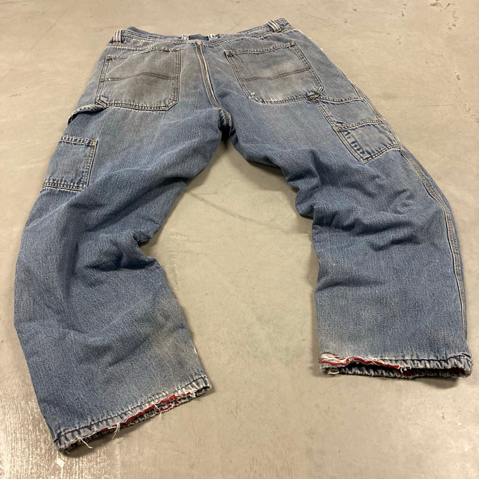 Vintage Baggy Y2K thermal lined patchwork carpenter Jeans 36x32 Size US 36 / EU 52 - 2 Thumbnail