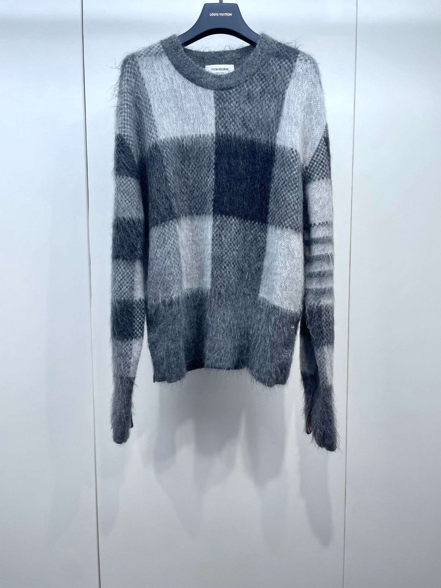 Thom Browne Thom Browne Mohair Gray Plaid Sweater Size US L / EU 52-54 / 3 - 1 Thumbnail