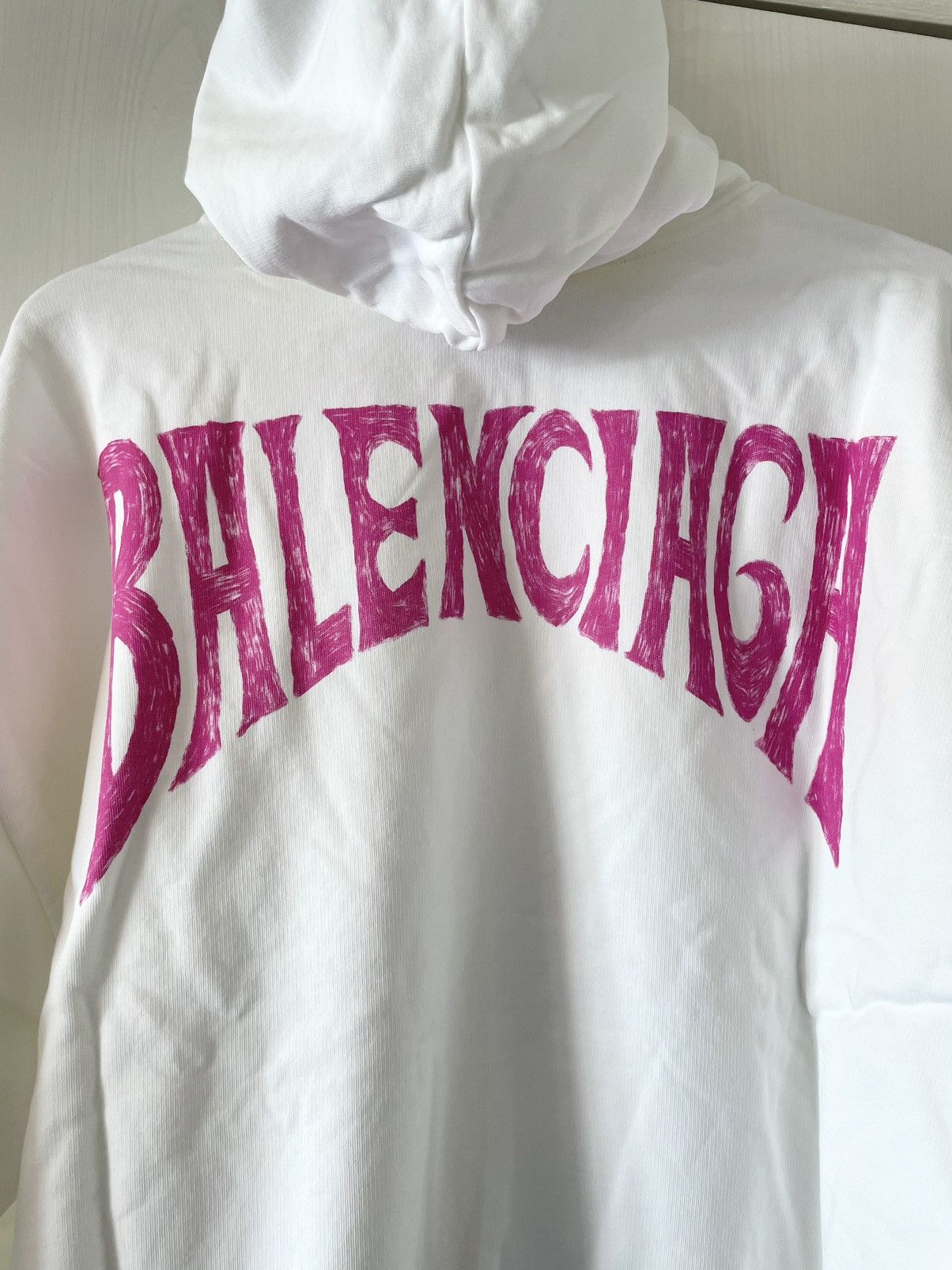 Balenciaga Balenciaga Hand Drawn Hoodie NWT White XL Medium Fit Size US XL / EU 56 / 4 - 3 Thumbnail