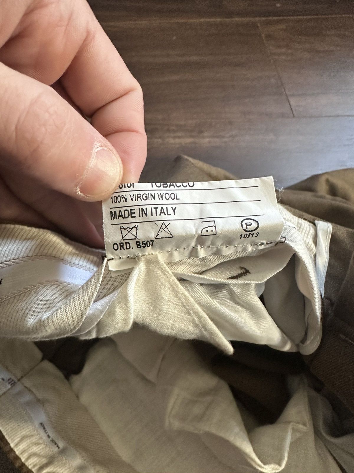 Santorelli Luxury Serge tobacco brown virgin wool pleated trousers Size 42S - 11 Thumbnail