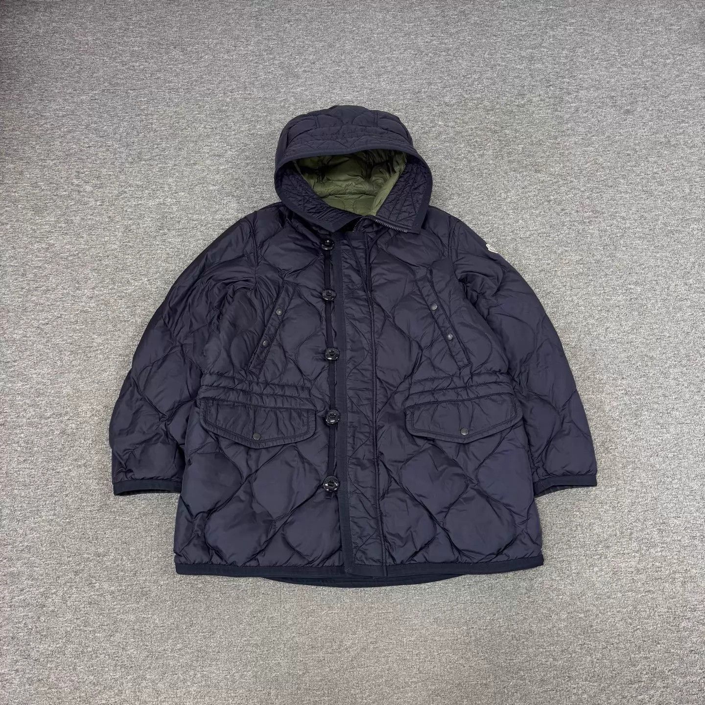 Moncler Blue Quilted Hooded Coat - XXL Size US XXL / EU 58 / 5 - 1 Thumbnail