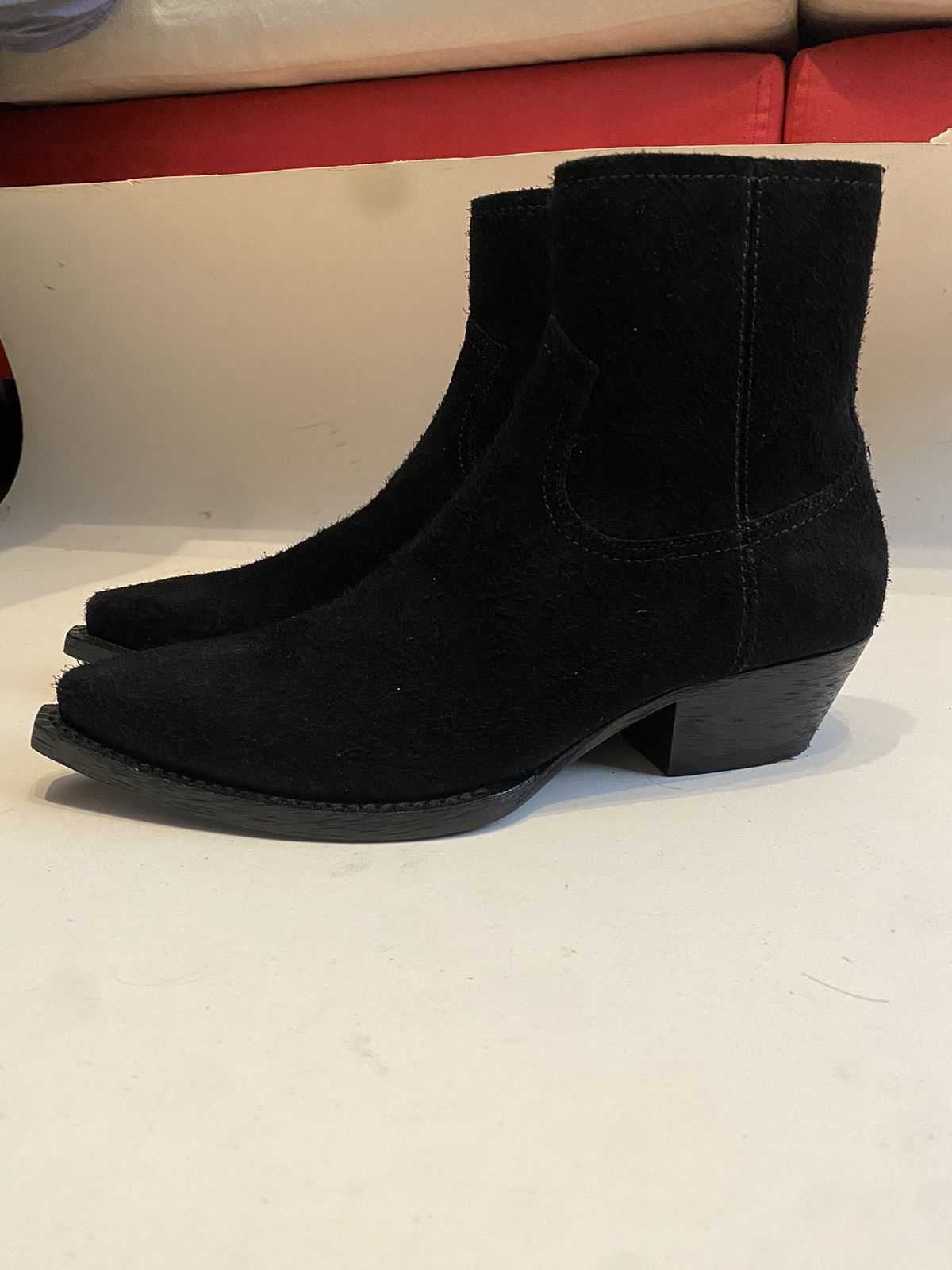 Anthony Vaccarello × Saint Laurent Paris × Yves Saint Laurent 🚬 [BIG SALE] Saint Laurent suede black biker boots Size US 7 / IT 37 - 2 Thumbnail