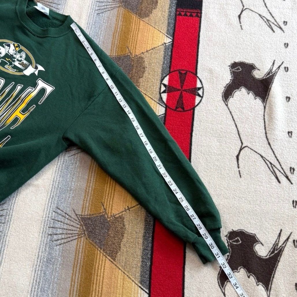 Jerzees VINTAGE Notre Dame Fightin’ Irish Crewneck Sweatshirt XL Men Green 90s College Sports USA Size US XL / EU 56 / 4 - 6 Thumbnail