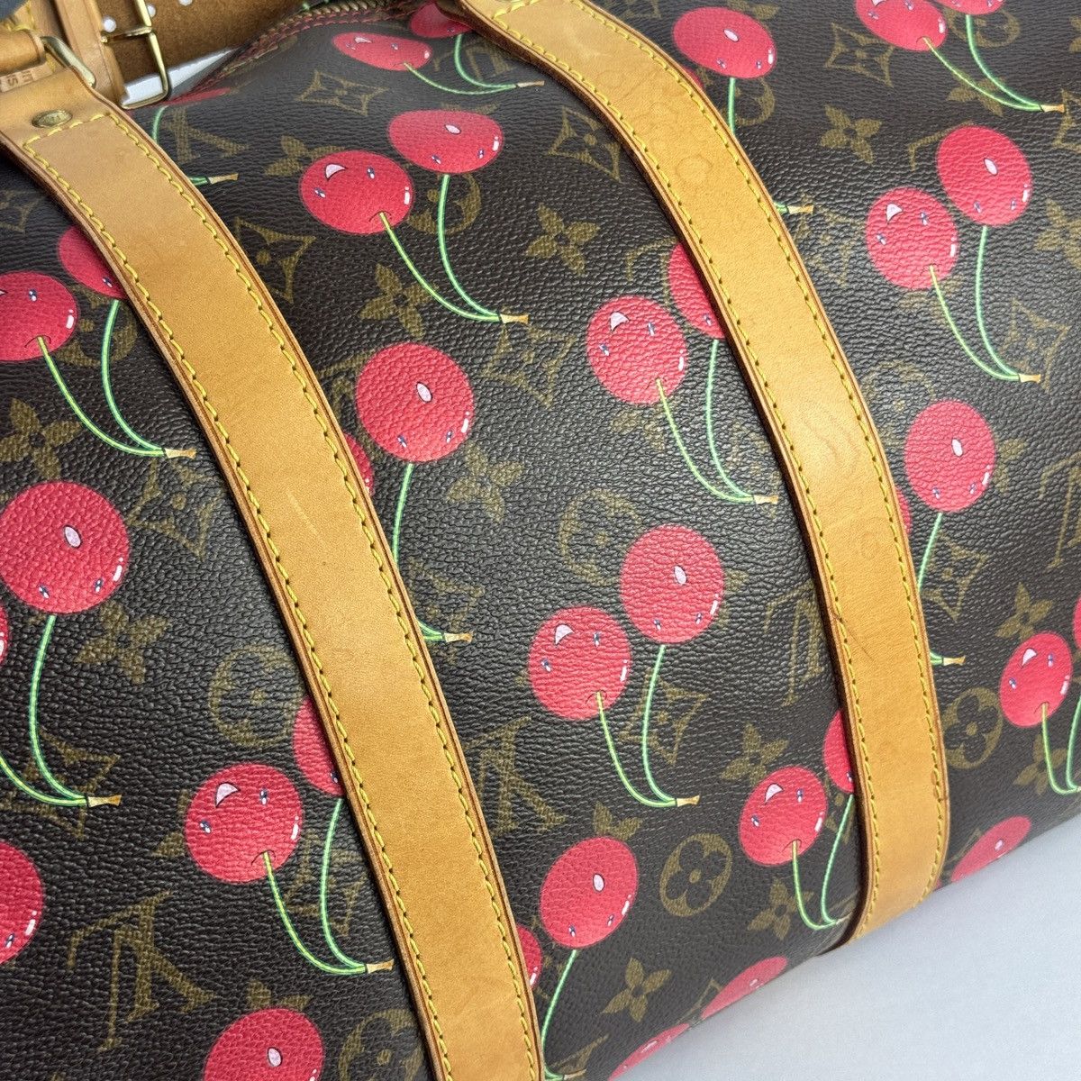 Louis Vuitton × Takashi Murakami 2005 CERISES CHERRY MONOGRAM 45 KEEPALL DUFFLE BAG Size ONE SIZE - 9 Thumbnail
