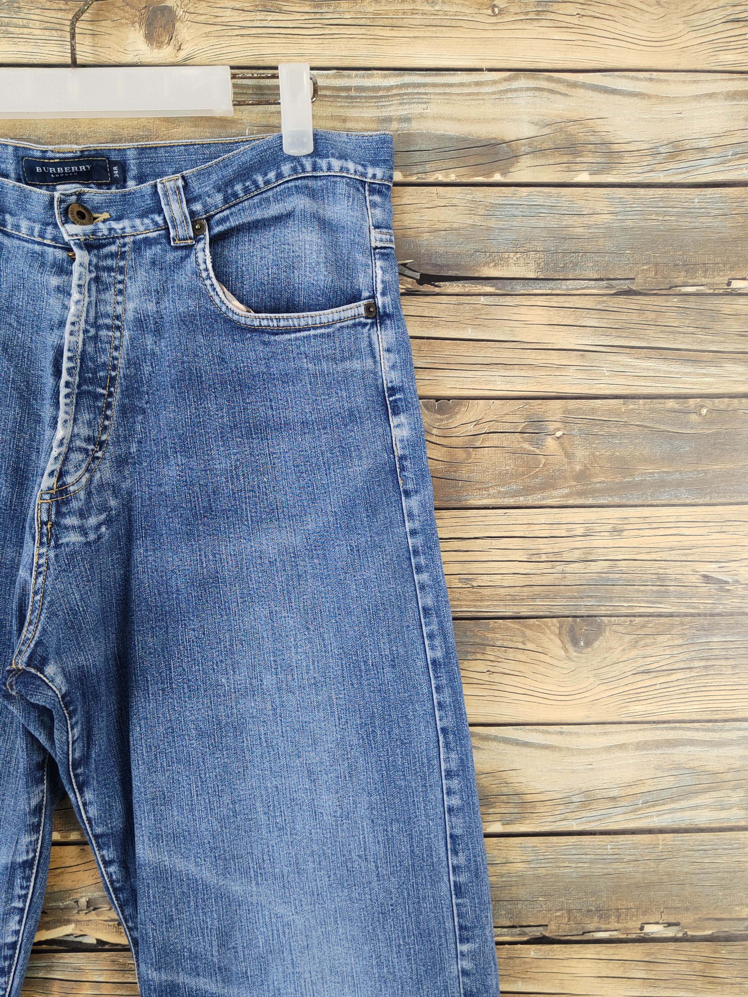 Burberry Burberry Blue Distressed Ripped denim Jeans #W1597 Size US 33 - 5 Thumbnail