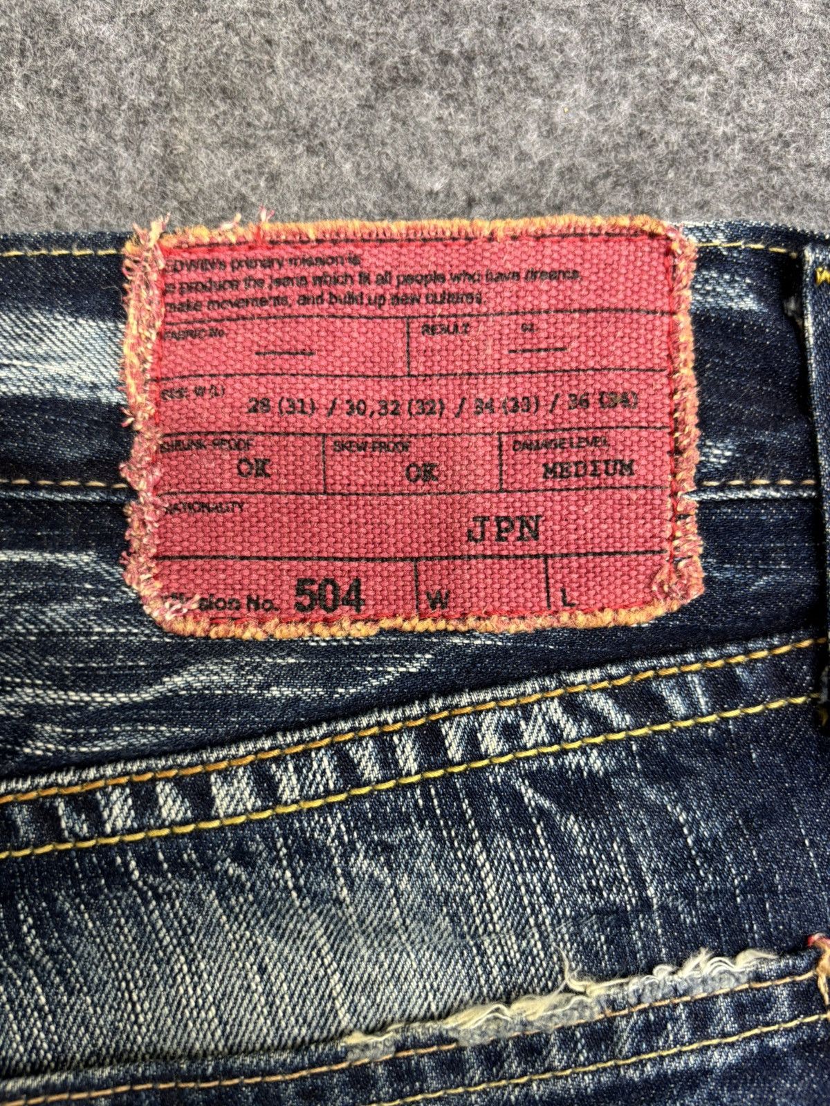 Edwin 💥90s Style💥Vintage Wide Edwin 504R Cool Fades Denim F606 Size US 37 - 18 Thumbnail