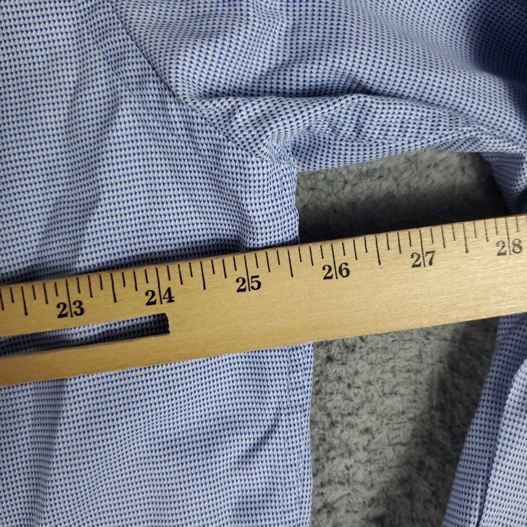 David Donahue David Donahue Dress Shirt Mens Size 17 Blue Button-Up Long Sleeve Non-Iron Cotton Size 46R - 5 Thumbnail