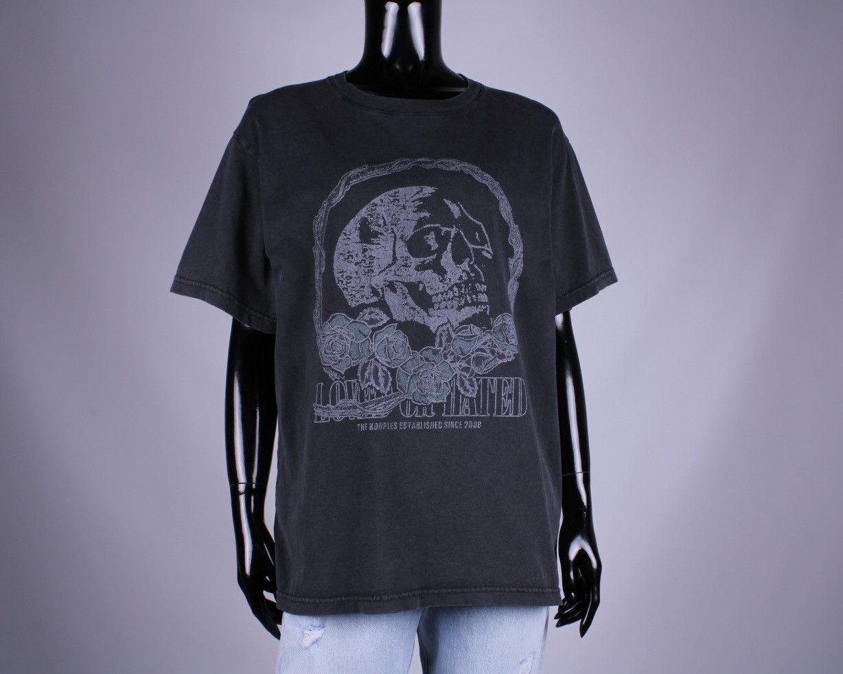 The Kooples The KOOPLES Garment Dyed Washed Gray/Black T-Shirt Size M / US 6-8 / IT 42-44 - 2 Thumbnail