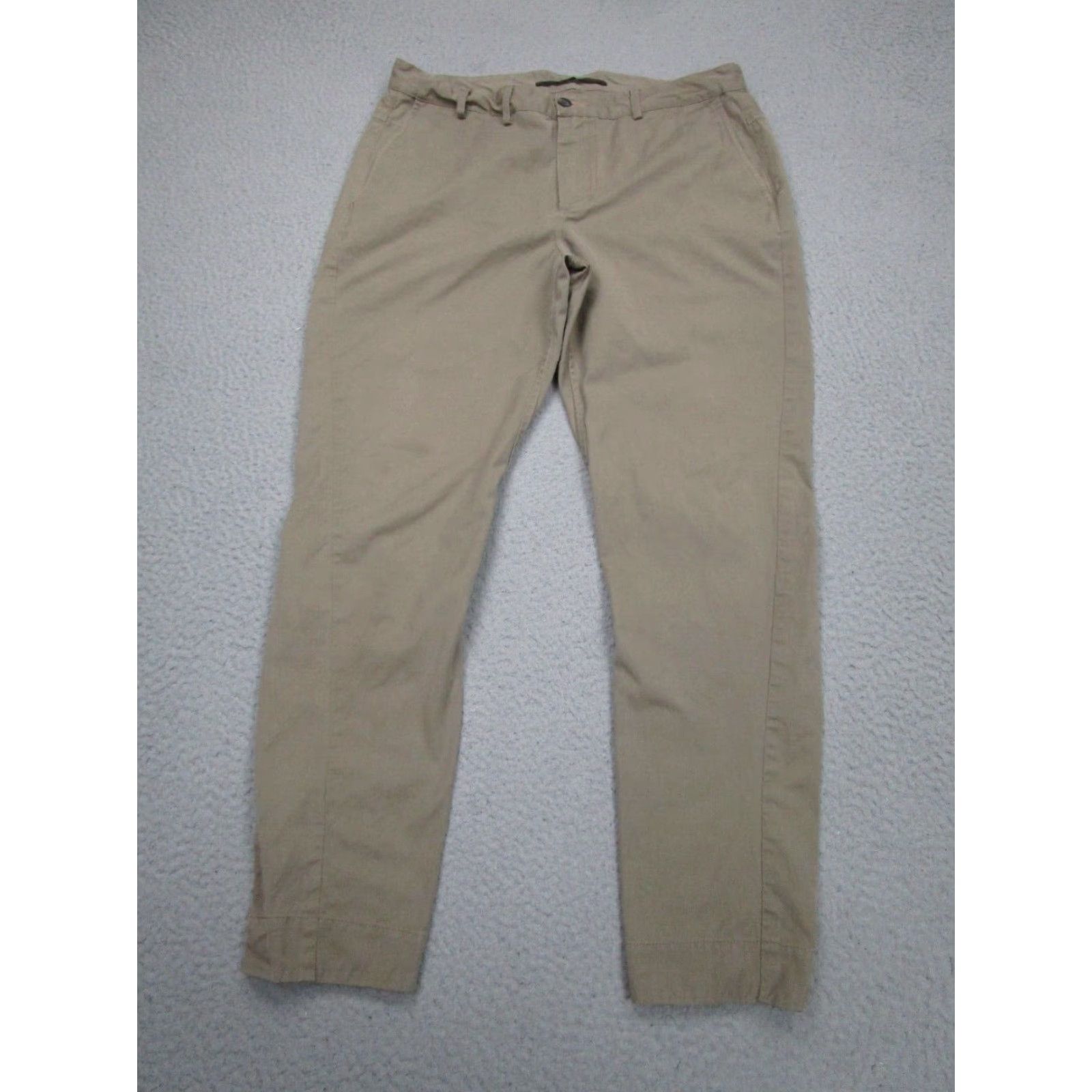 Olive Endovanera Mens Chino Pants 32 Tapered Beige Cotton Blend Regular Fit Size US 32 / EU 48 - 2 Thumbnail